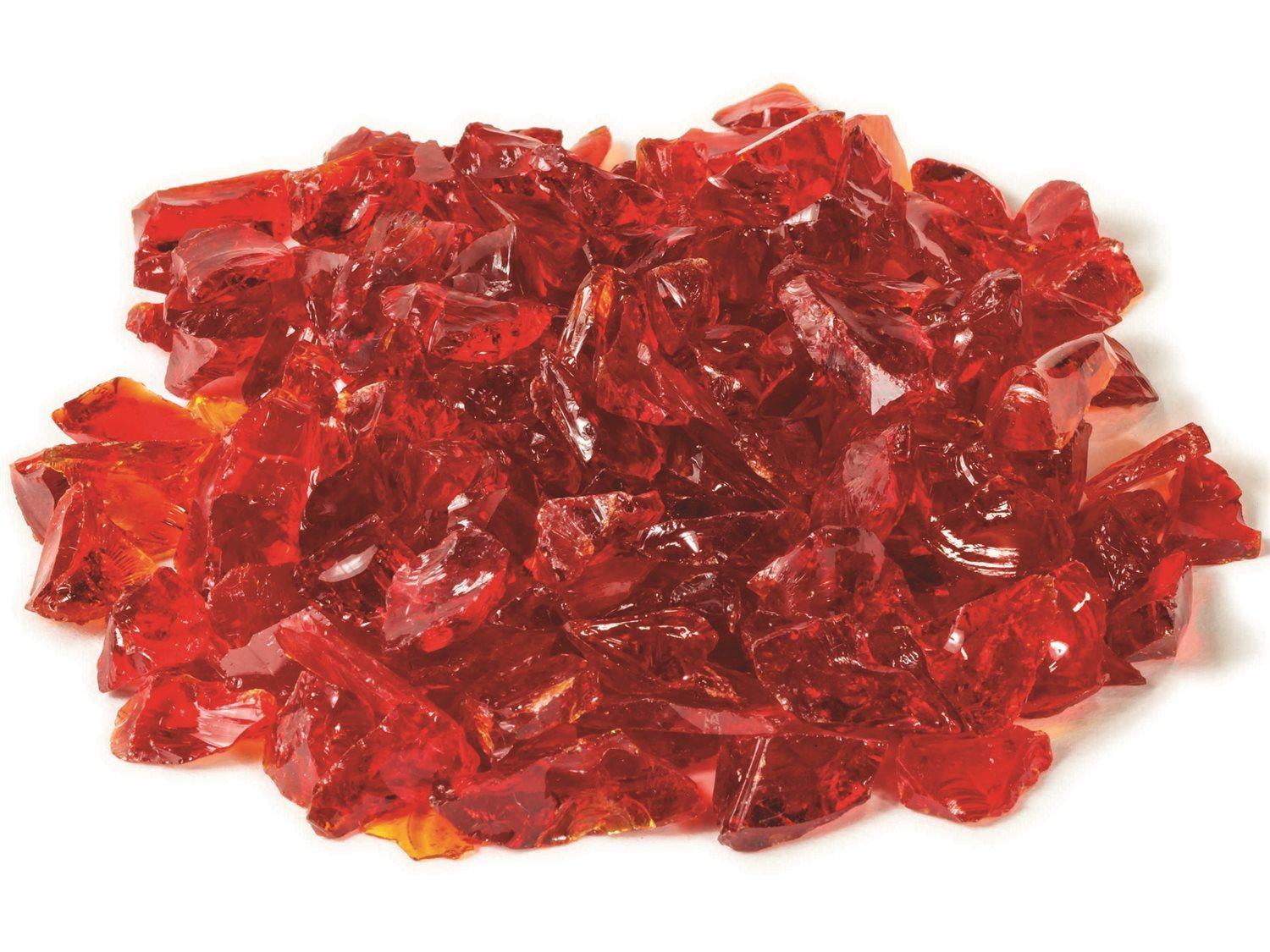 Gensun Gas Fire Pit Accessories Tempered Fire Glass in Light Red