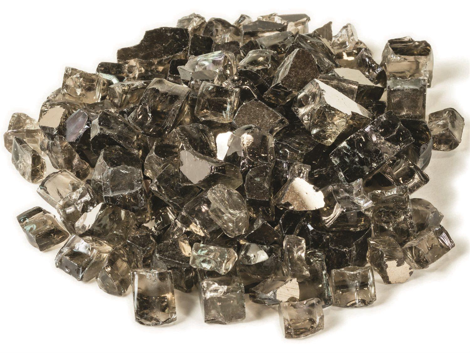 Gensun Gas Fire Pit Accessories Tempered Fire Glass in Ash Brown Reflective