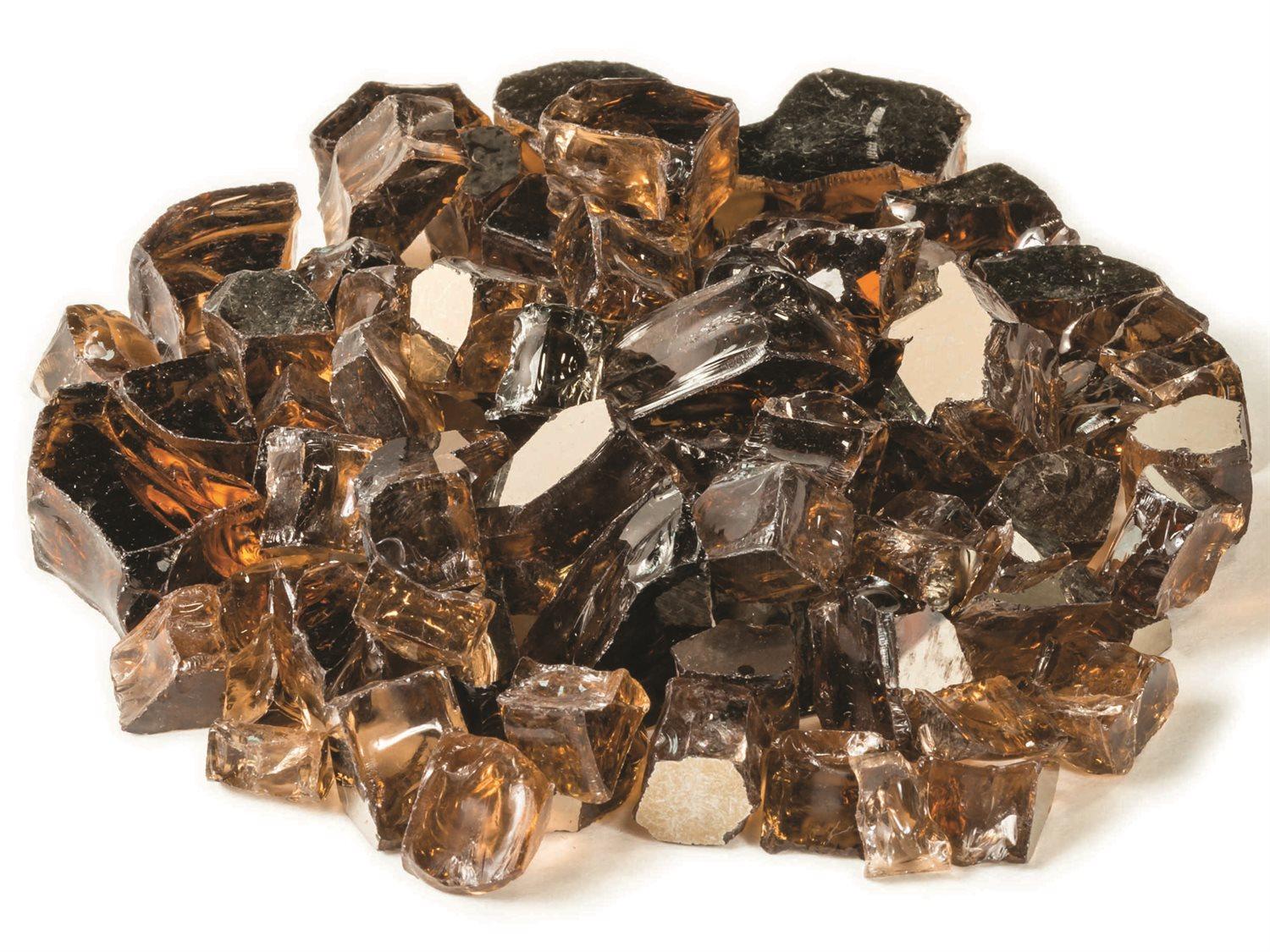 Gensun Gas Fire Pit Accessories Tempered Fire Glass in Bronze Reflective