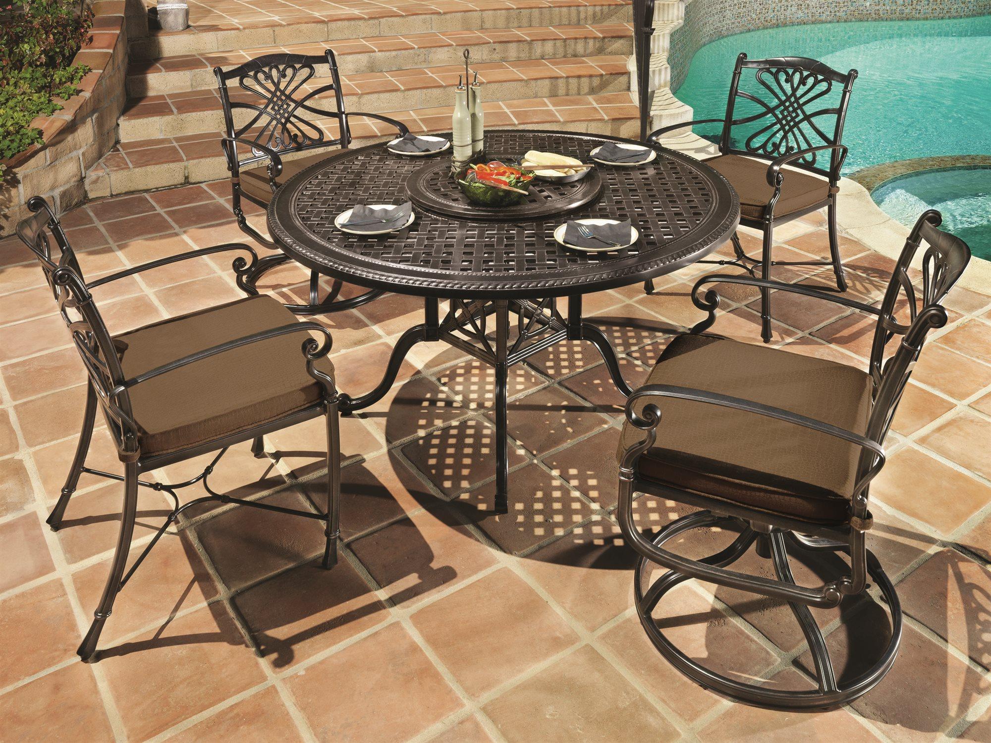 Gensun Bella Vista Cast Aluminum Cushion Outdoor Patio Dining Set
