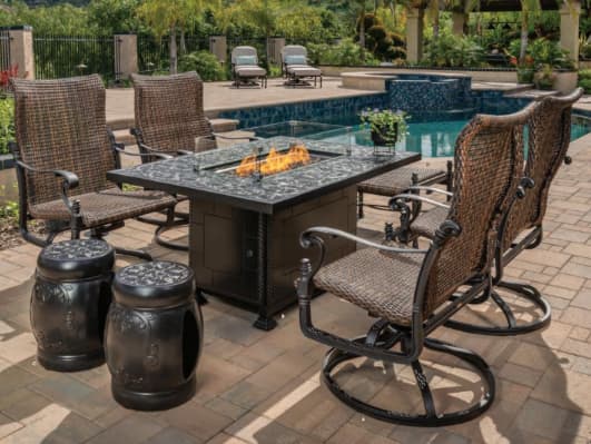 Gensun Florence Woven Cast Aluminum Outdoor Patio Lounge Set