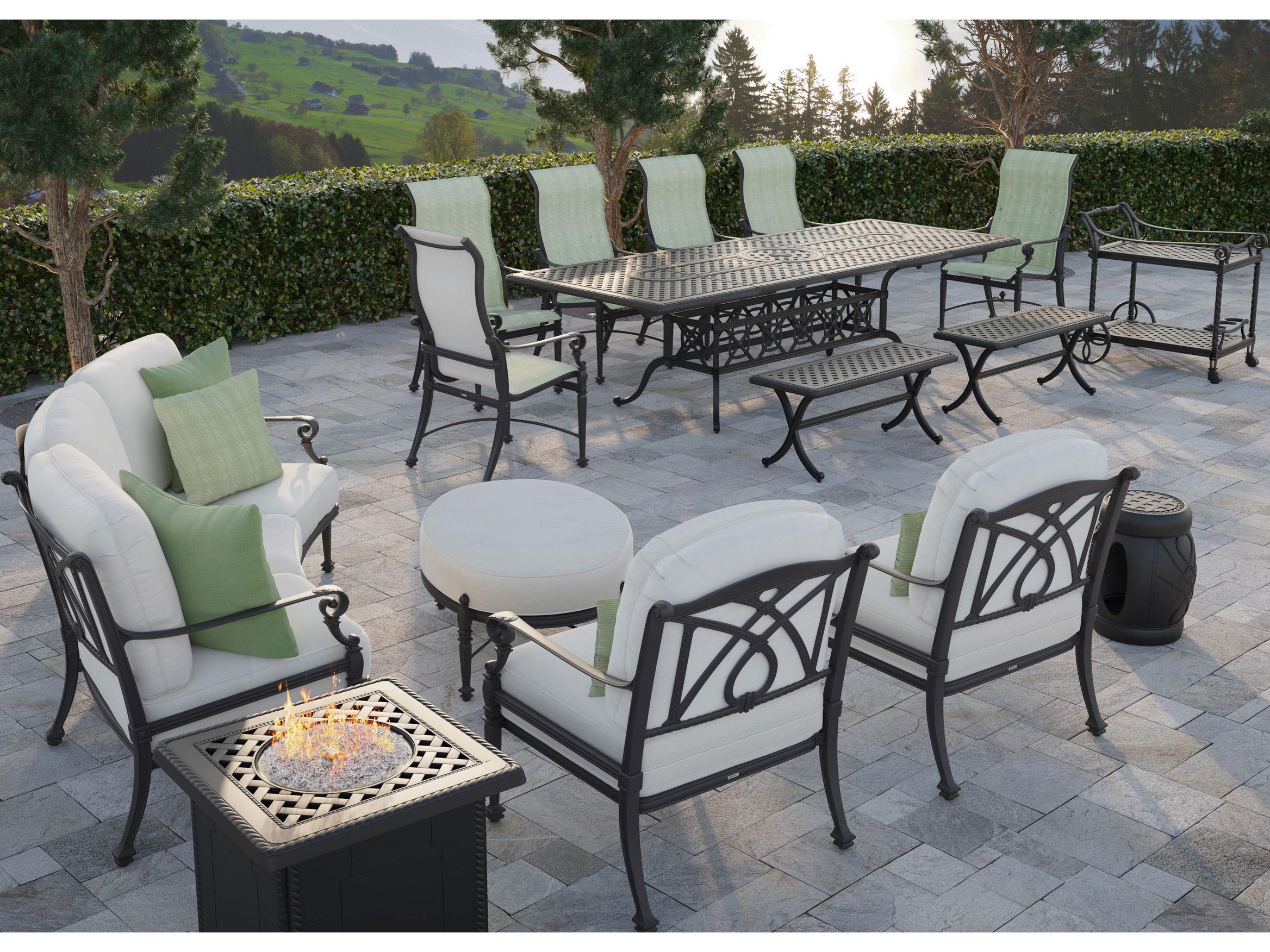 Gensun Grand Terrace Cushion Cast Aluminum Outdoor Patio Lounge Set