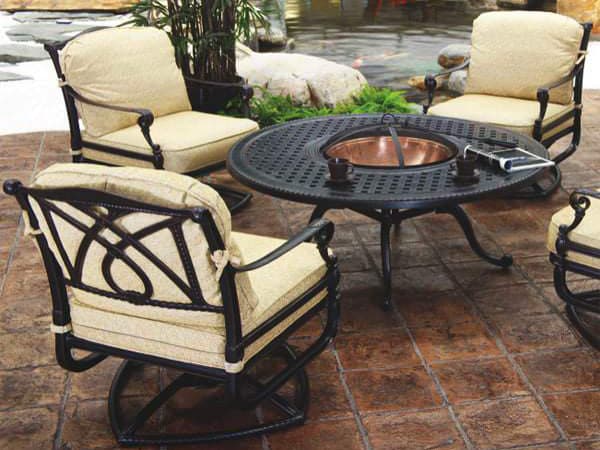 Gensun Grand Terrace Cushion Cast Aluminum Patio Lounge Set