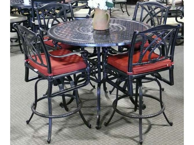 Gensun Grand Terrace Cushion Cast Aluminum Bar Set