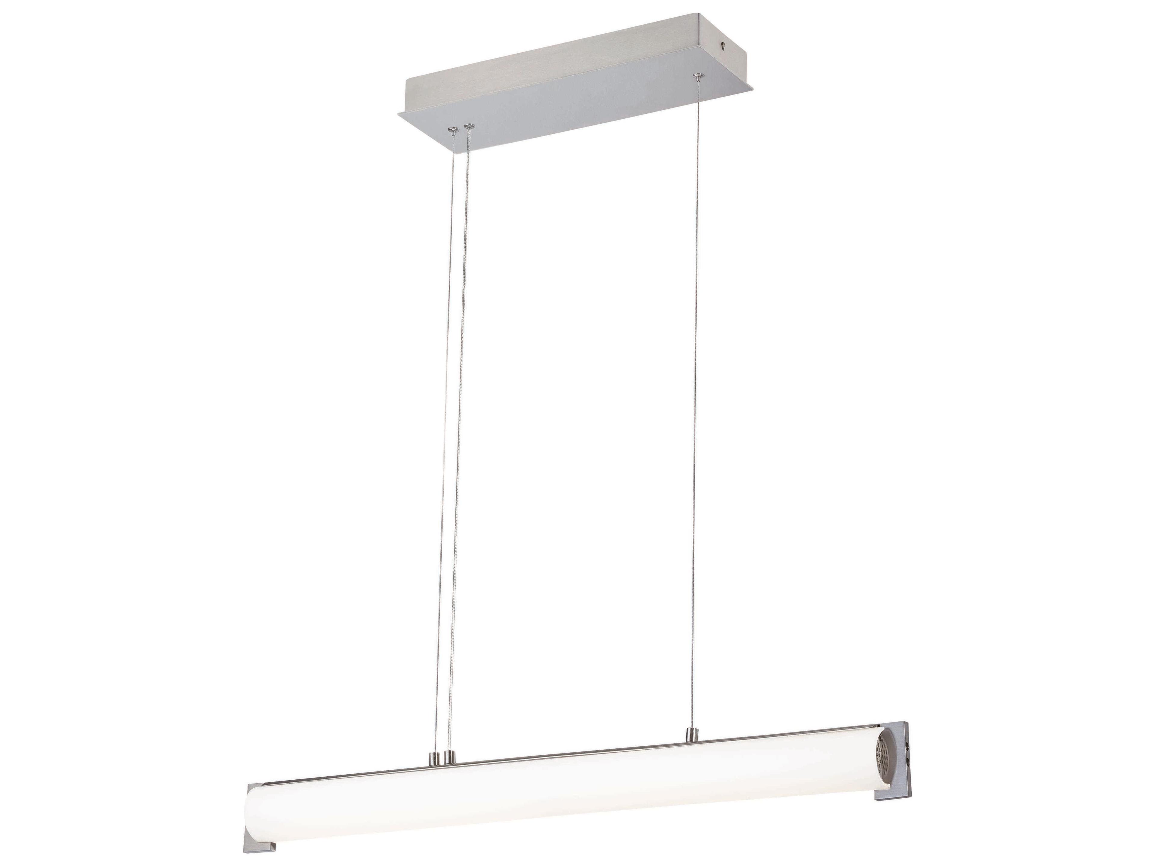 George Kovacs Tube 1-Light Brushed Nickel Glass LED Cylinder Linear Island Pendant