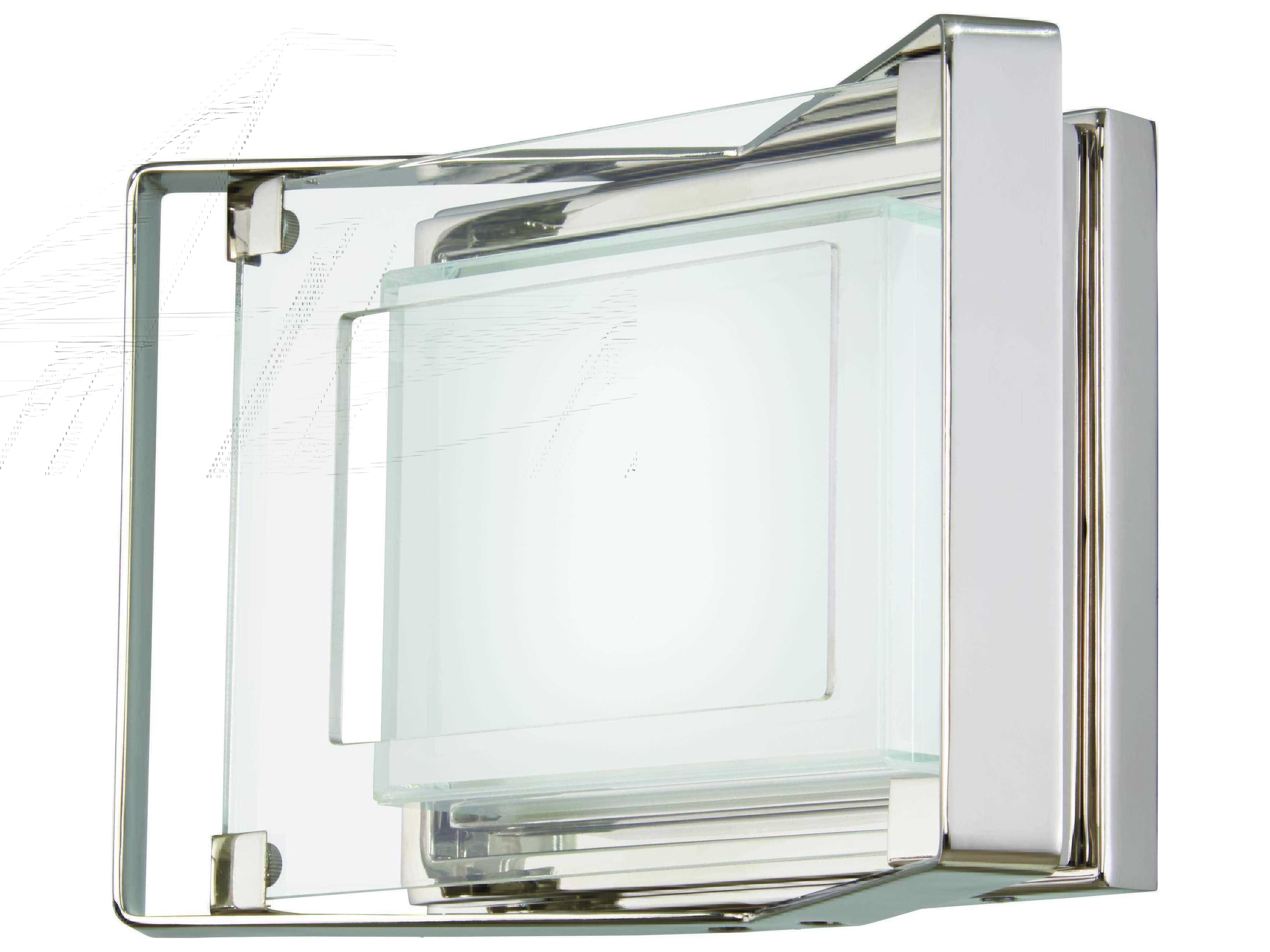 George Kovacs Crystal Clear 1-Light Polished Nickel Glass LED Vanity Light