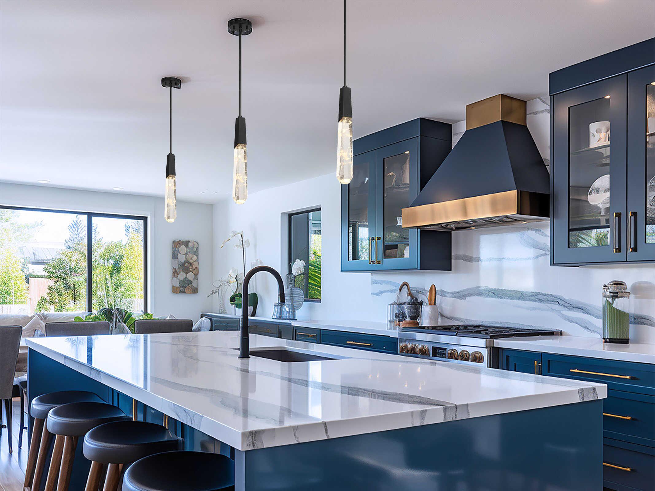 George Kovacs Drifting Droplets 1-Light Coal Black Cylinder Mini Pendant