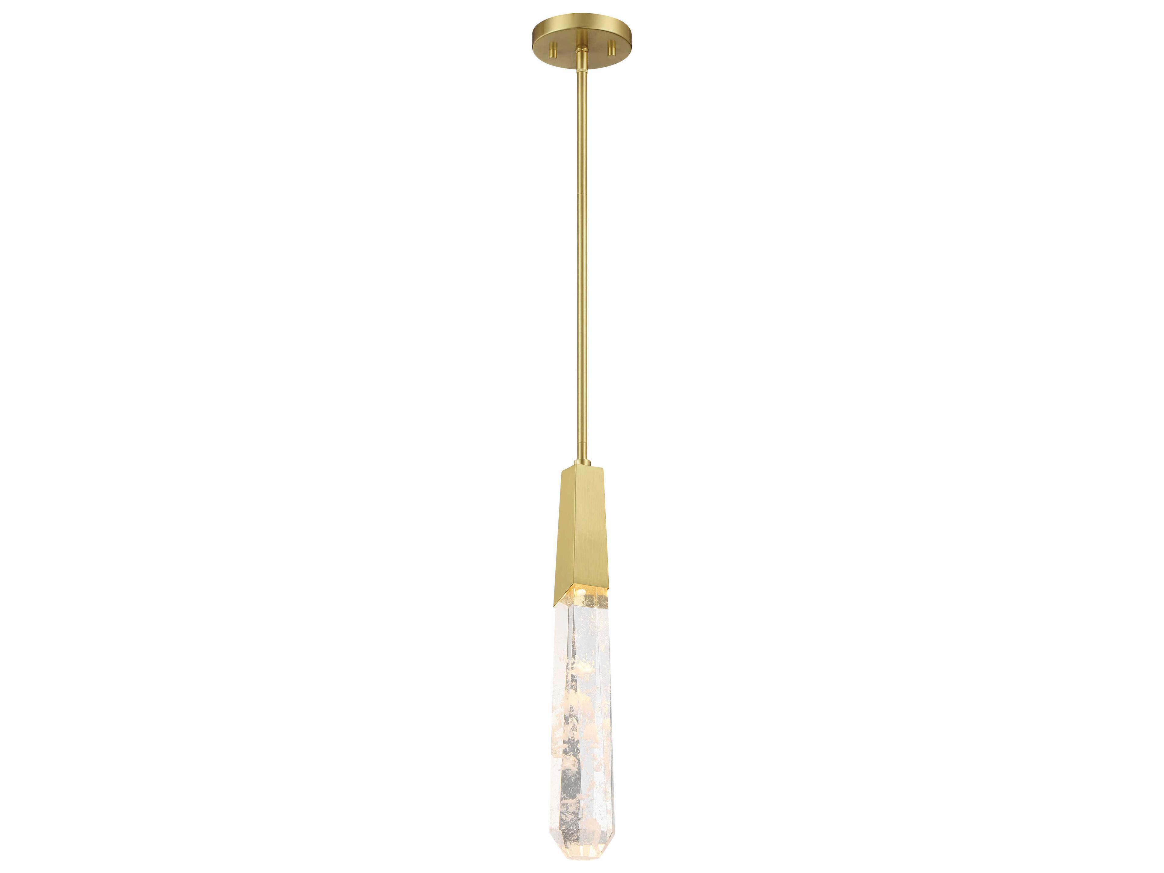 George Kovacs Drifting Droplets 1-Light Brushed Brass Cylinder Mini Pendant