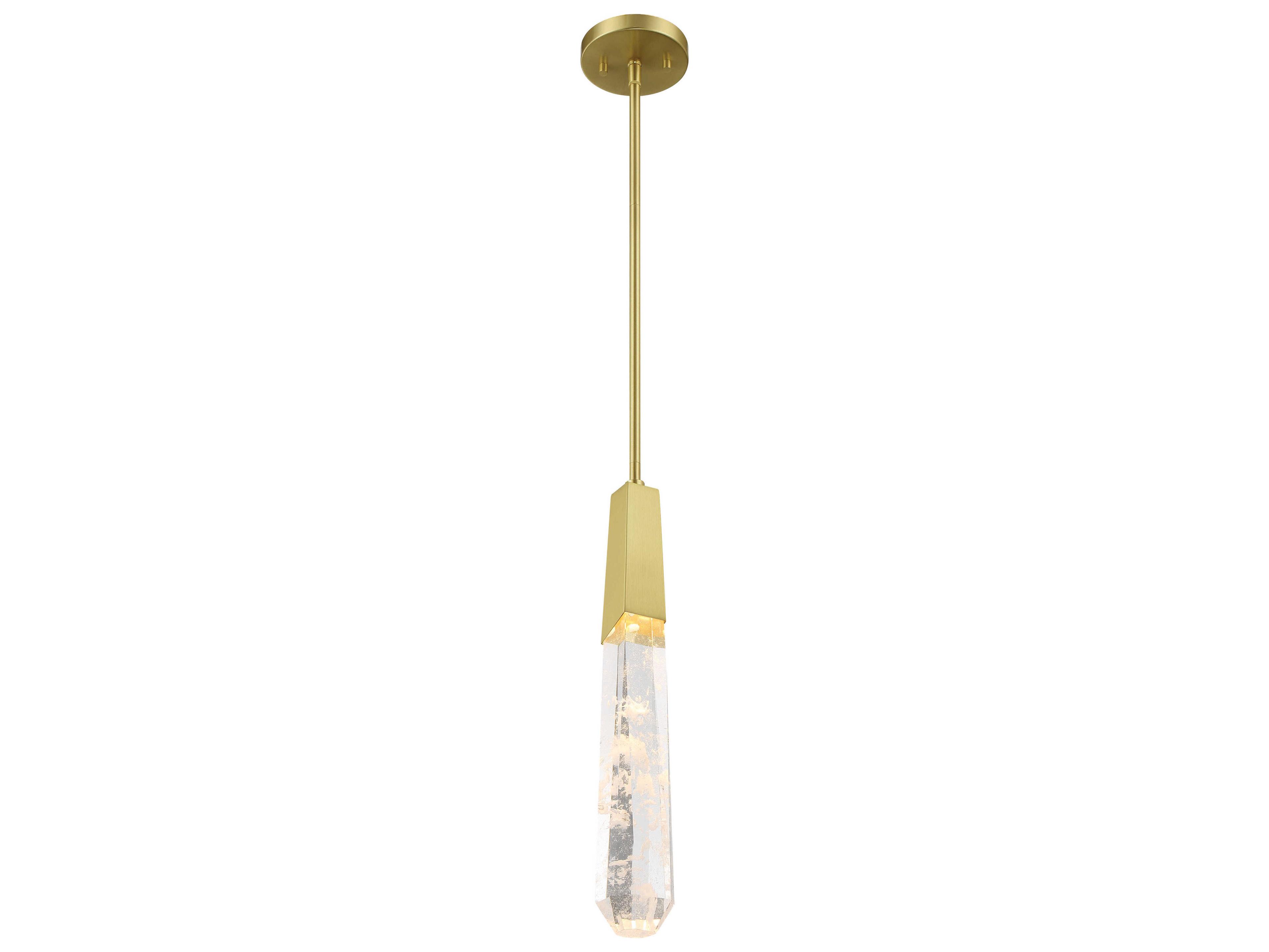George Kovacs Drifting Droplets 1-Light Brushed Brass Cylinder Mini Pendant