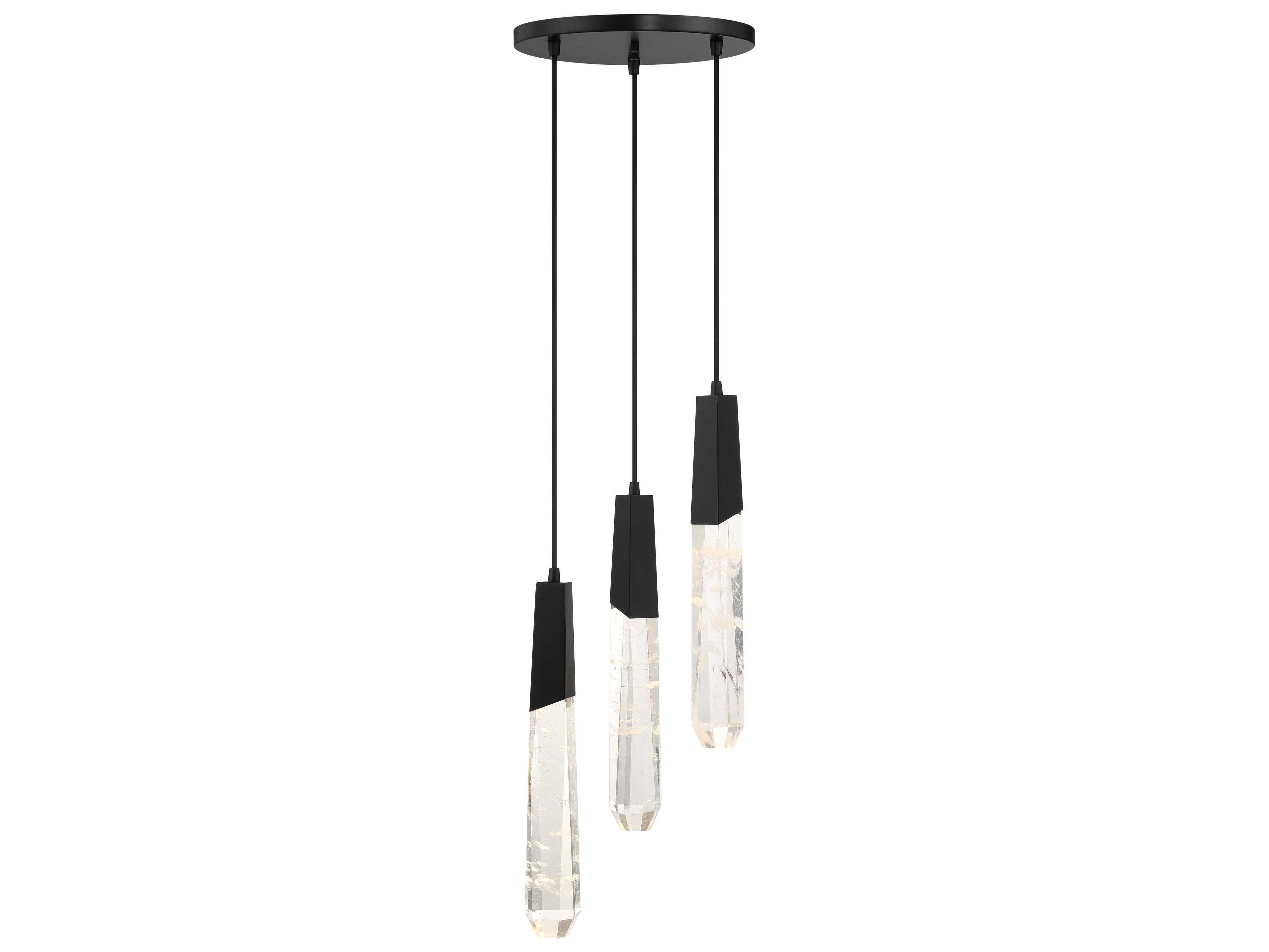 George Kovacs Drifting Droplets 3-Light Coal Black Cylinder Mini Pendant