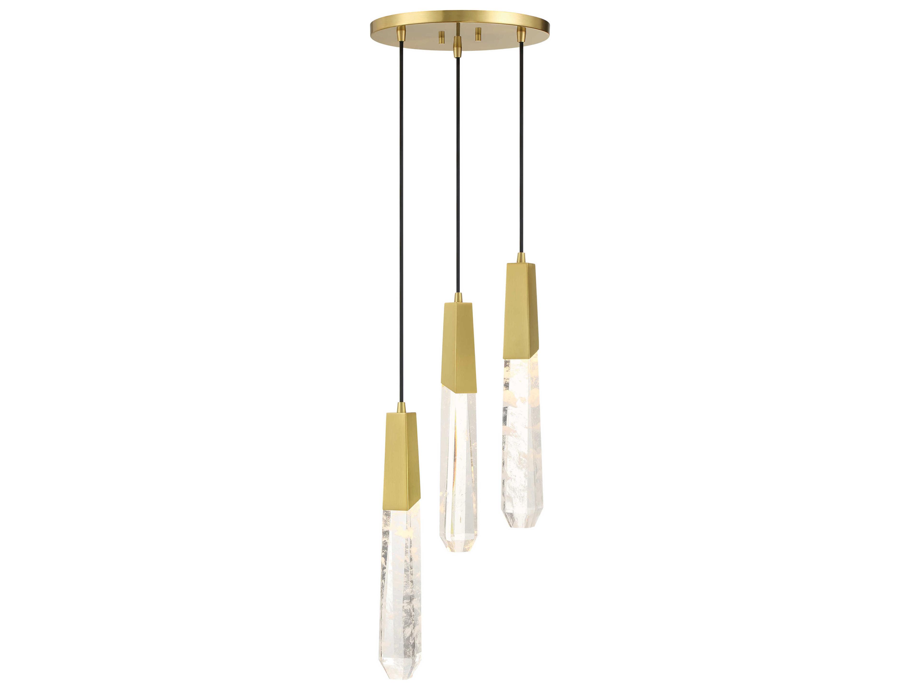 George Kovacs Drifting Droplets 3-Light Brushed Brass Linear Mini Pendant