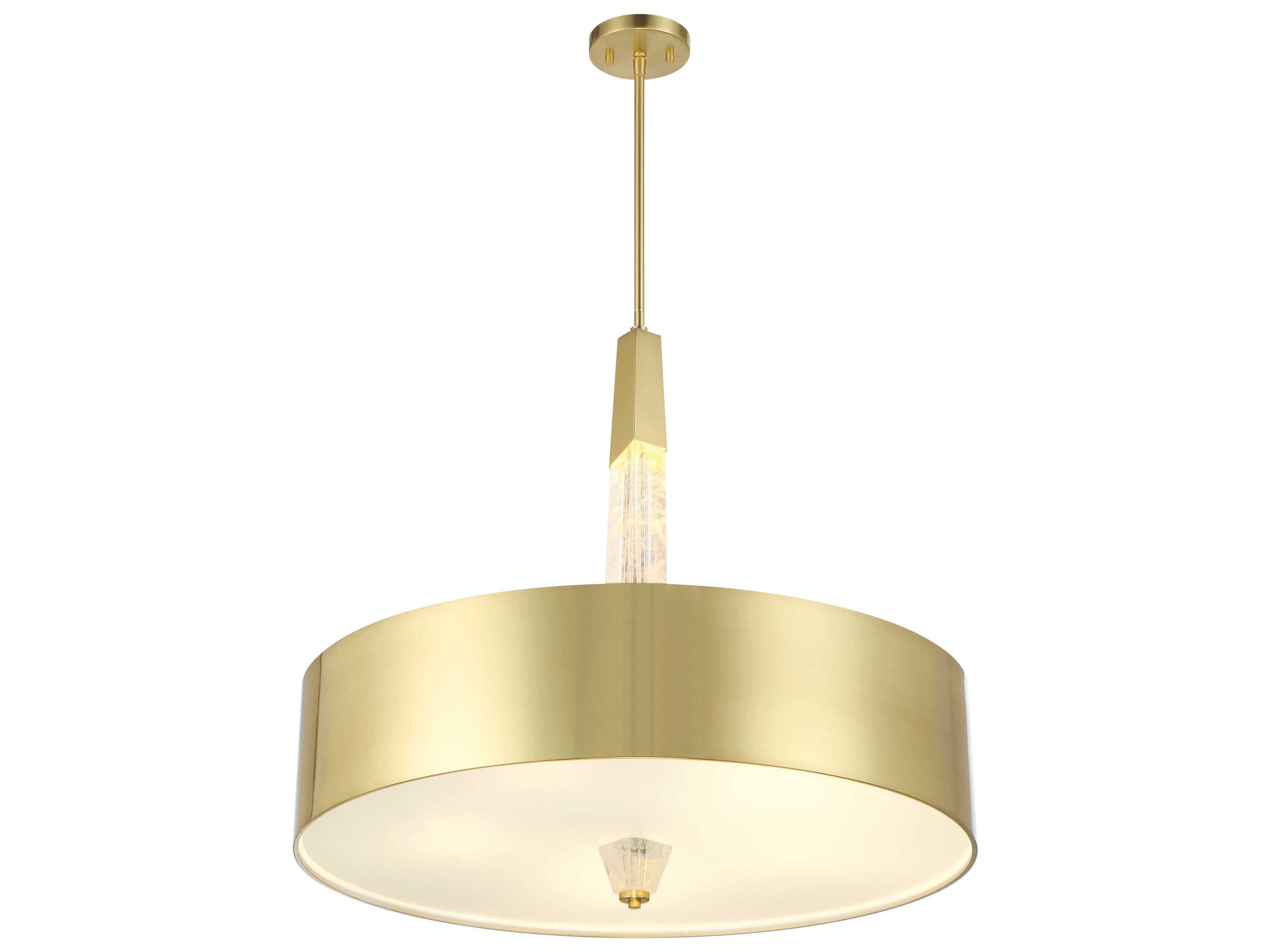George Kovacs Drifting Droplets 1-Light Brushed Brass Round Pendant
