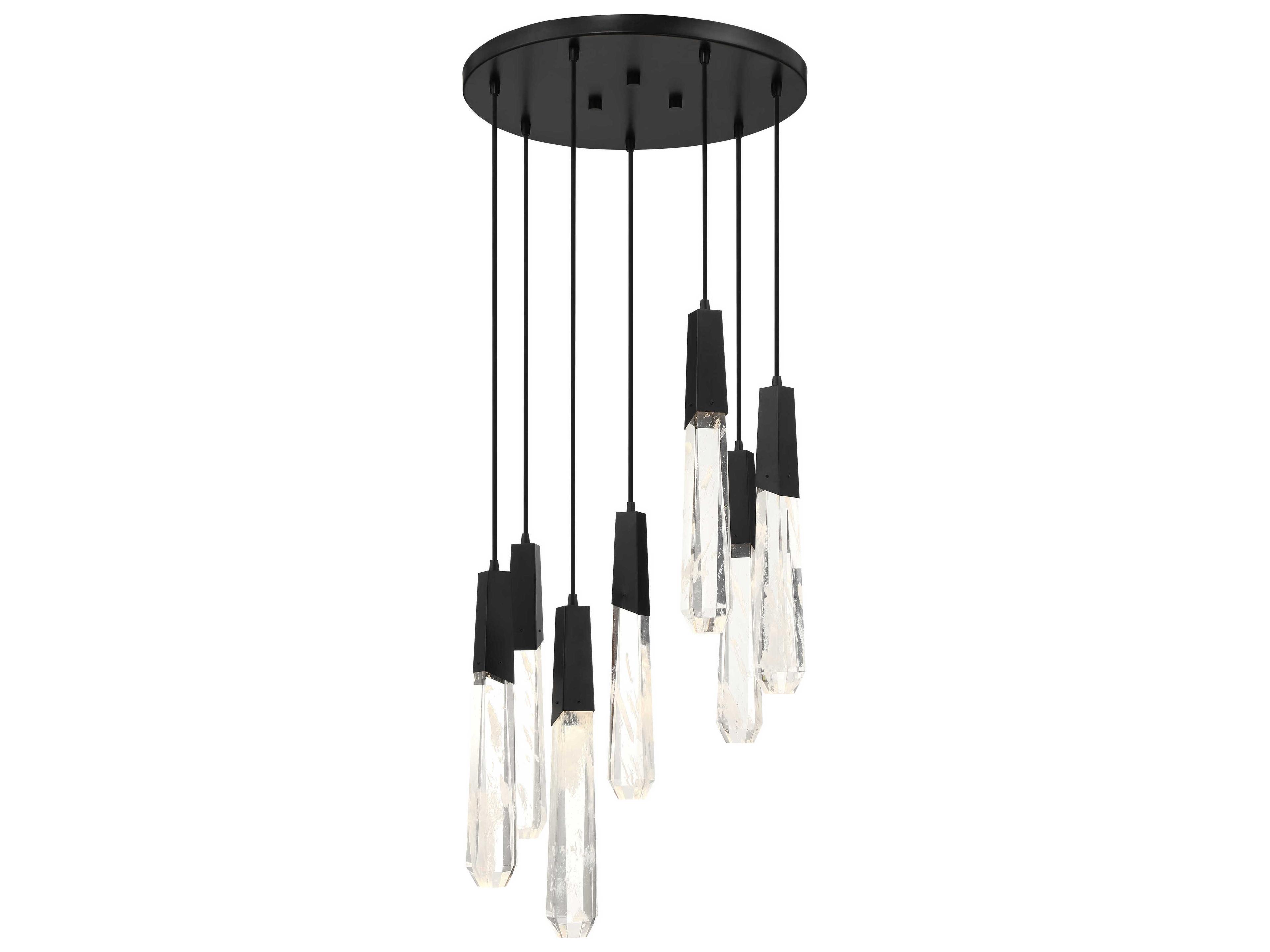 George Kovacs Drifting Droplets 7-Light Coal Black Cylinder Pendant