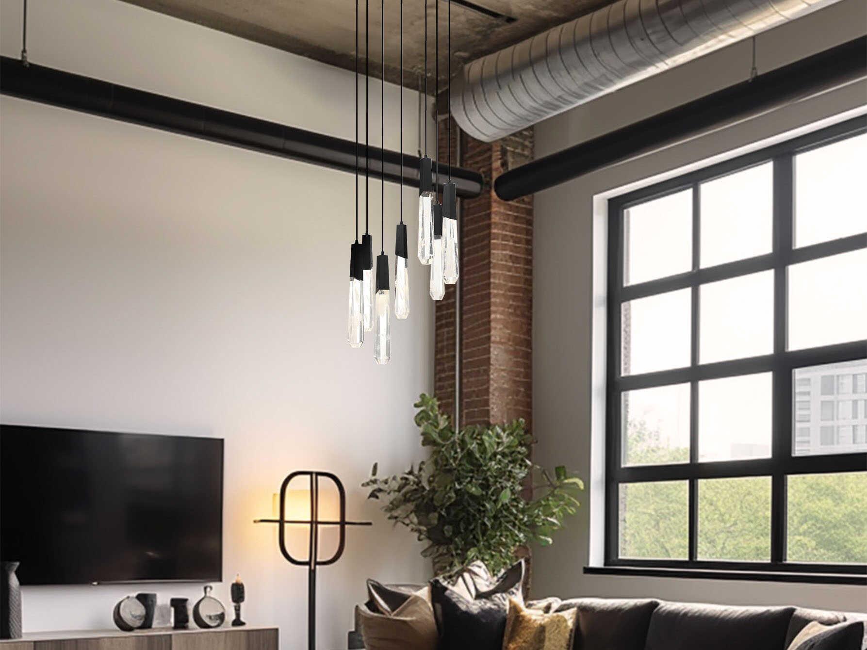 George Kovacs Drifting Droplets 7-Light Coal Black Cylinder Pendant