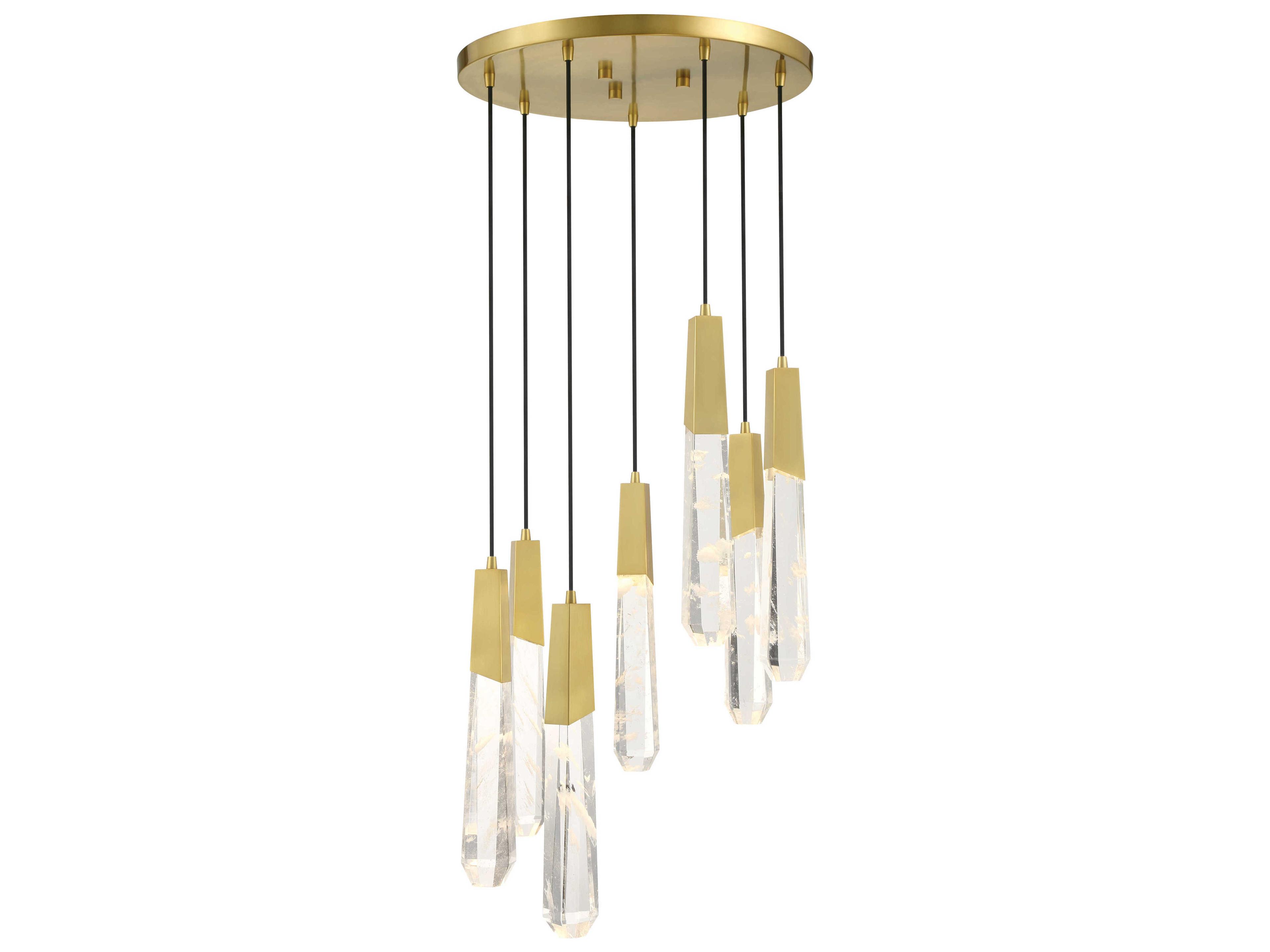 George Kovacs Drifting Droplets 7-Light Brushed Brass Linear Pendant
