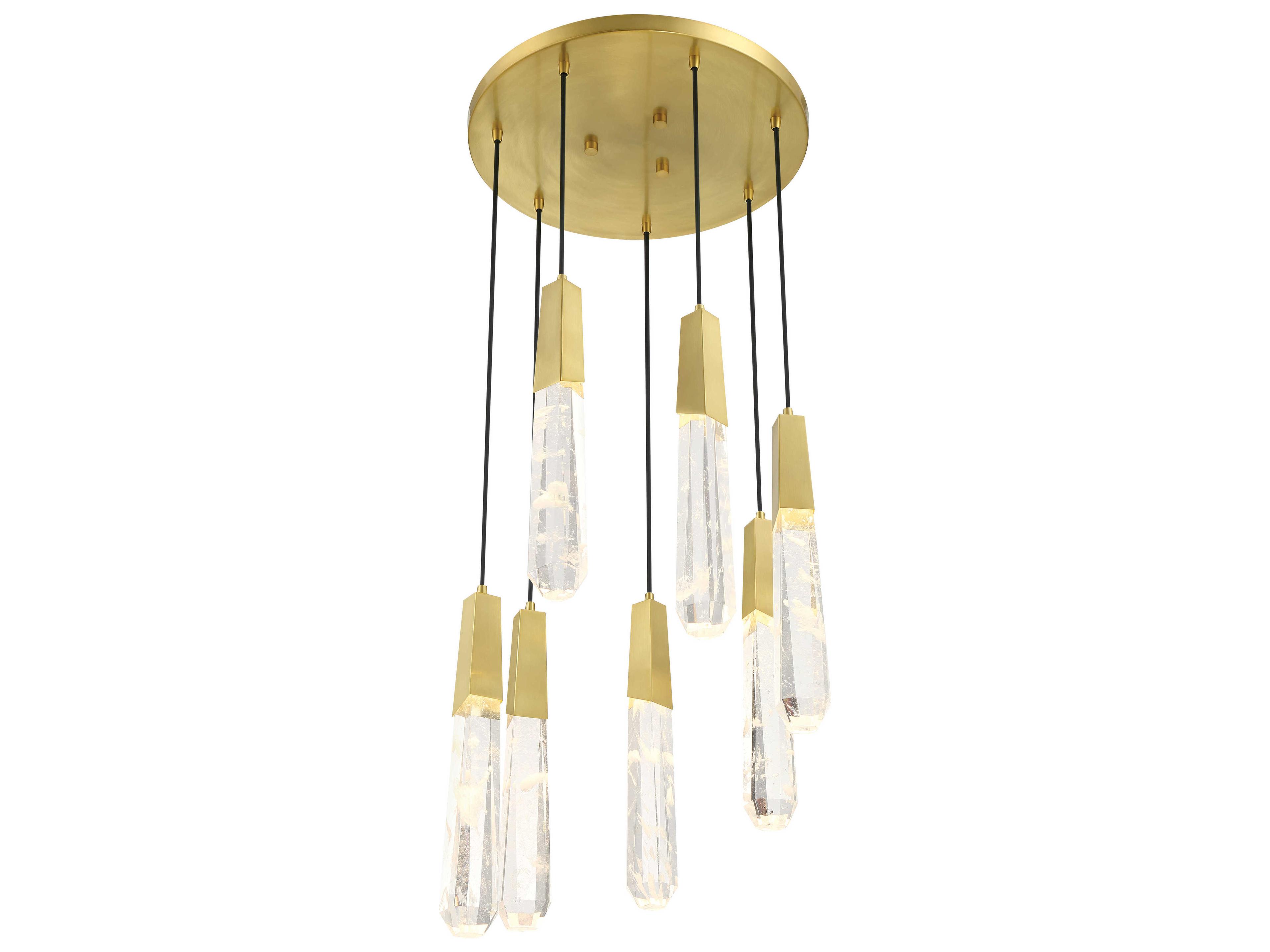George Kovacs Drifting Droplets 7-Light Brushed Brass Linear Pendant