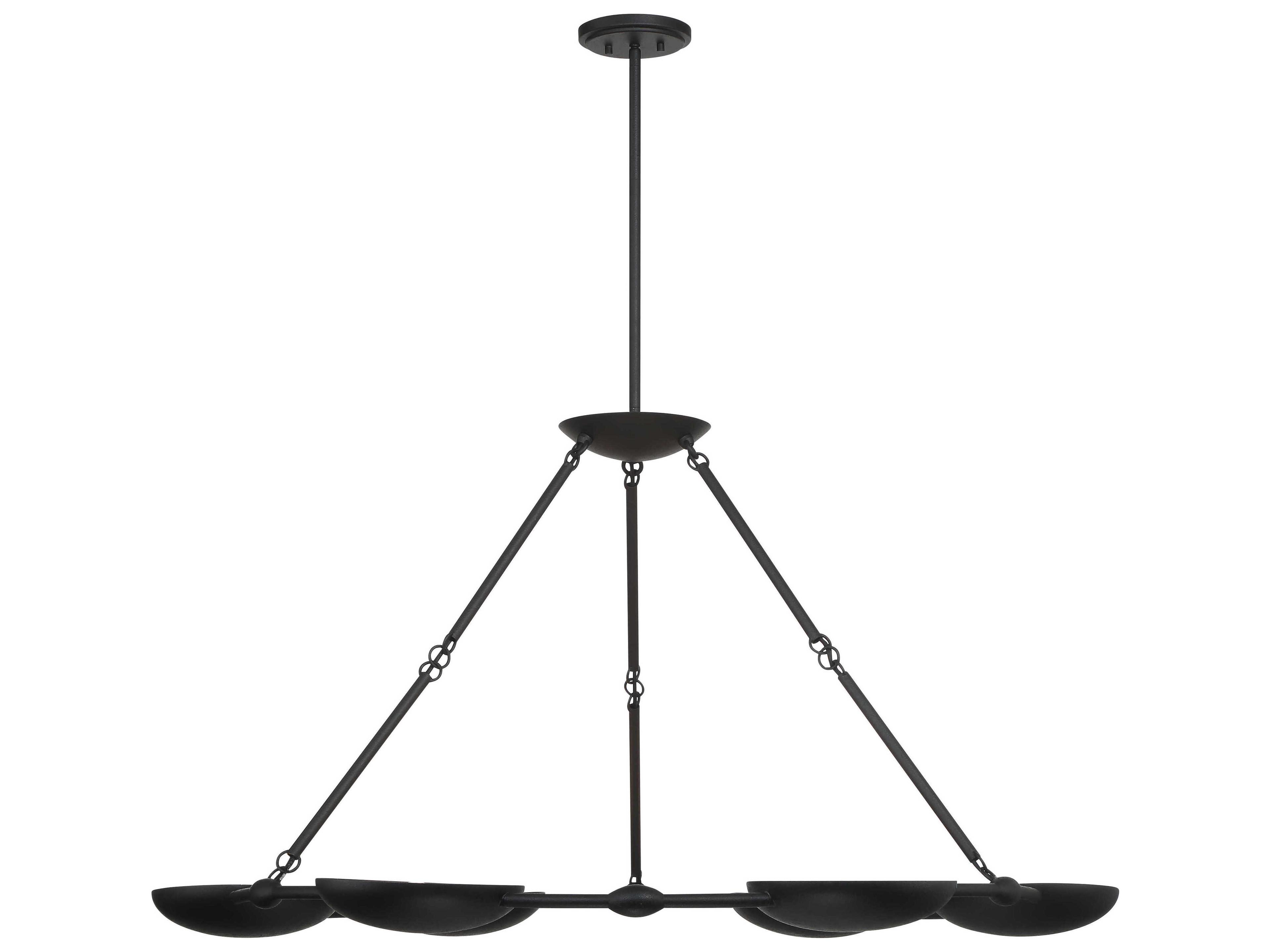 George Kovacs Undertas 6-Light Iron Ore Black Bowl Chandelier