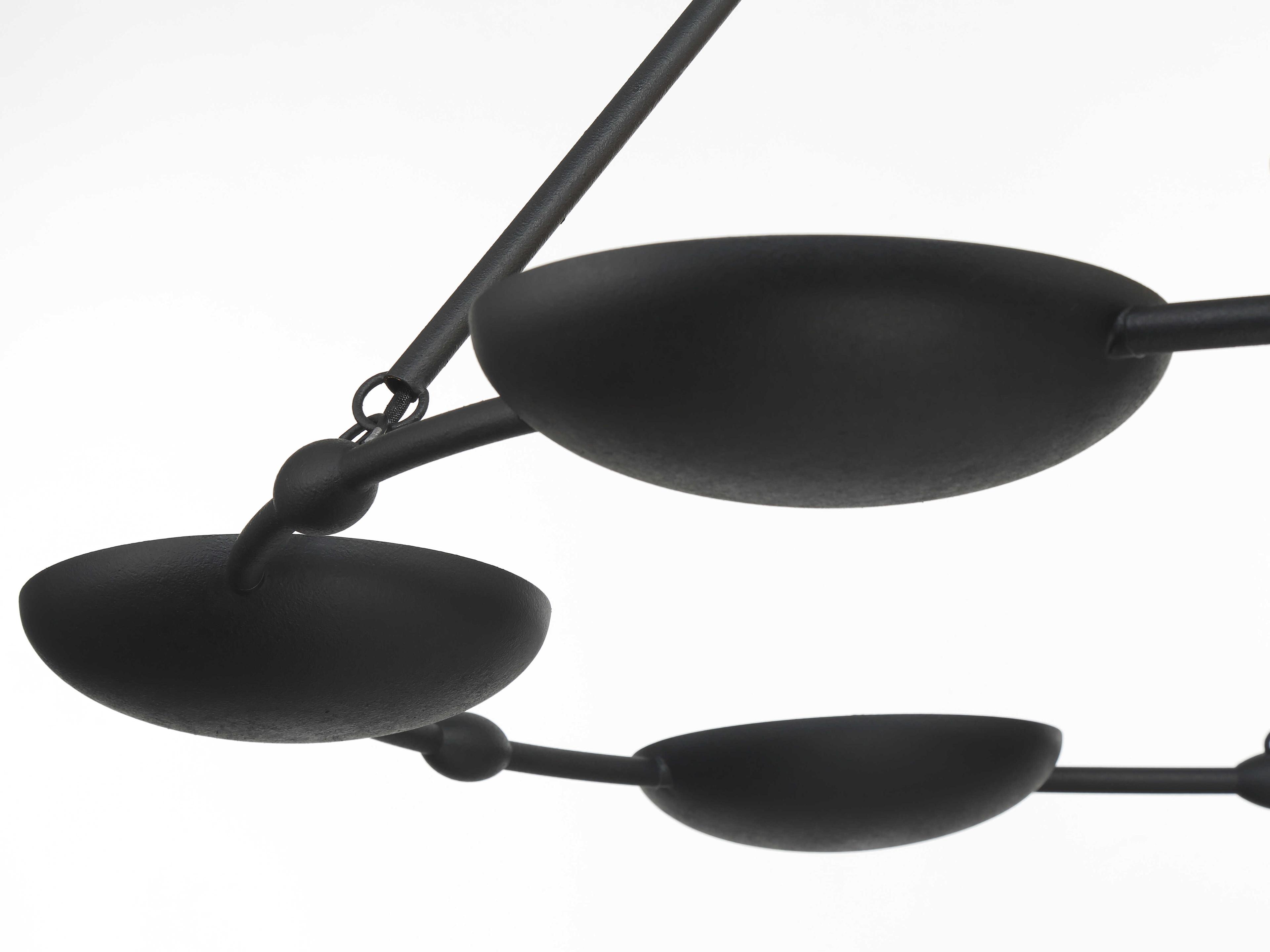 George Kovacs Undertas 6-Light Iron Ore Black Bowl Chandelier