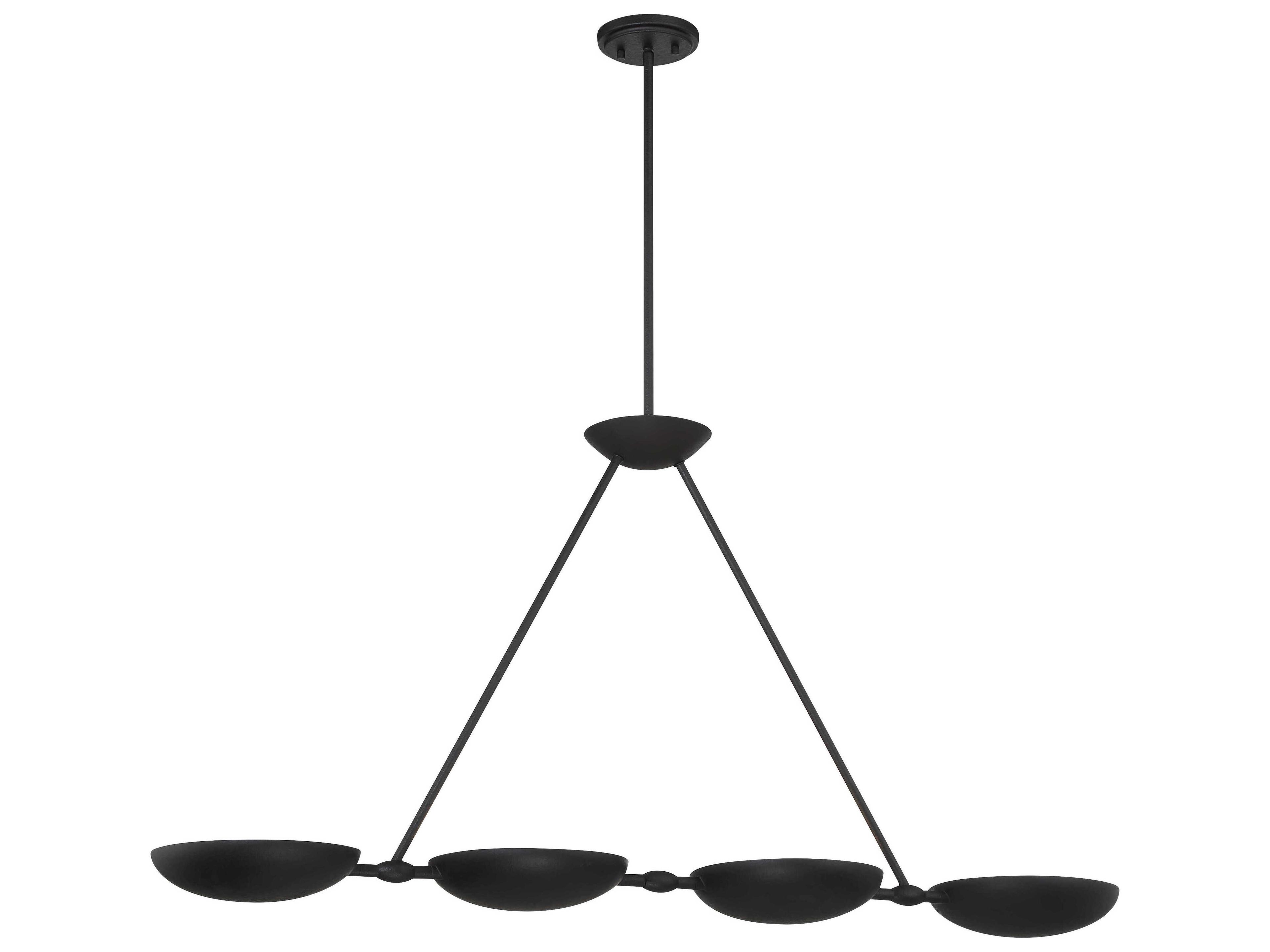 George Kovacs Undertas 4-Light Iron Ore Black Bowl Island Pendant