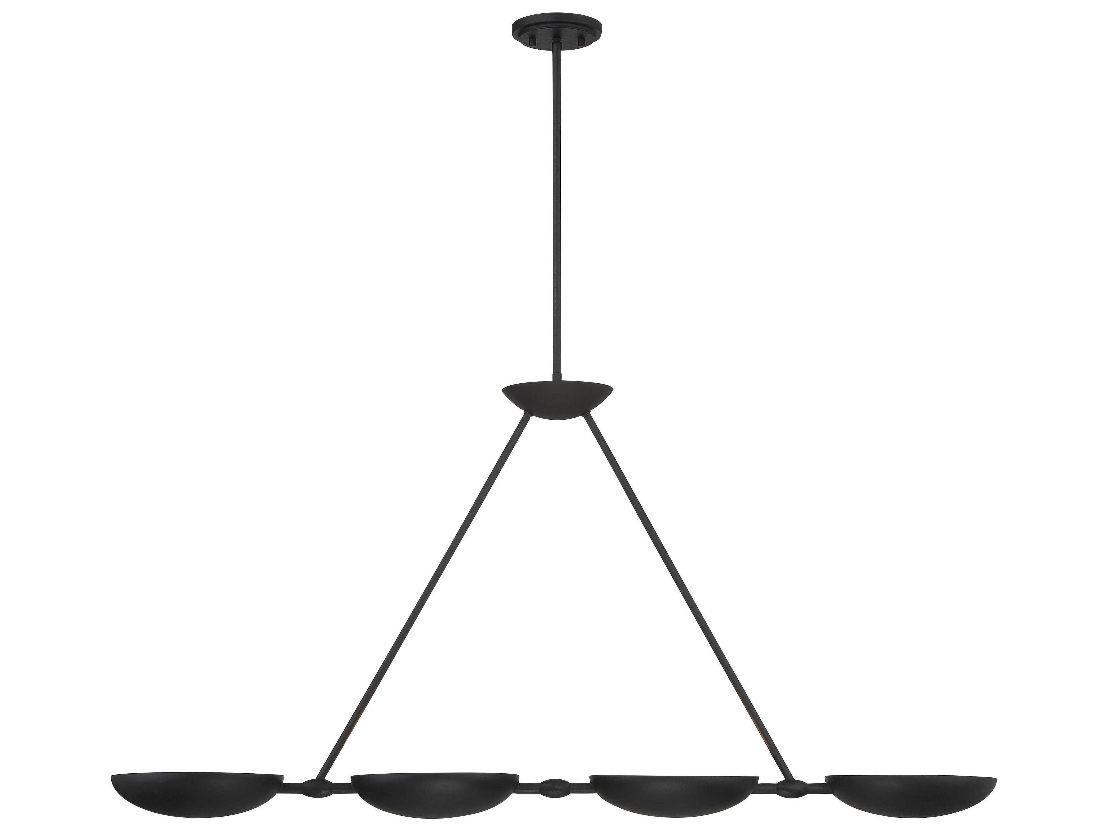 George Kovacs Undertas 4-Light Iron Ore Black Bowl Island Pendant