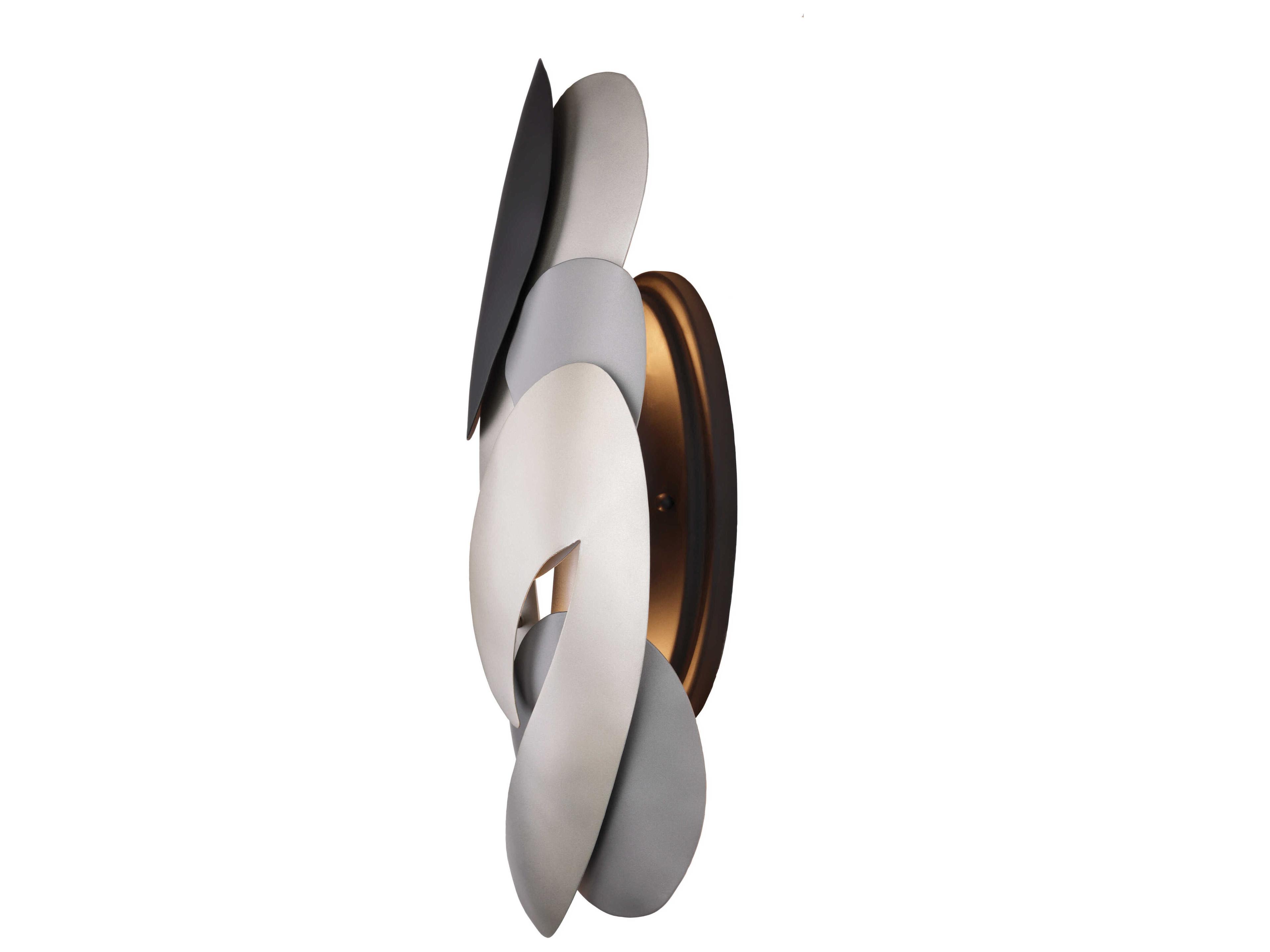 George Kovacs Metalo Misto 2-Light Coal Atlas Midnight Silver Wall Sconce