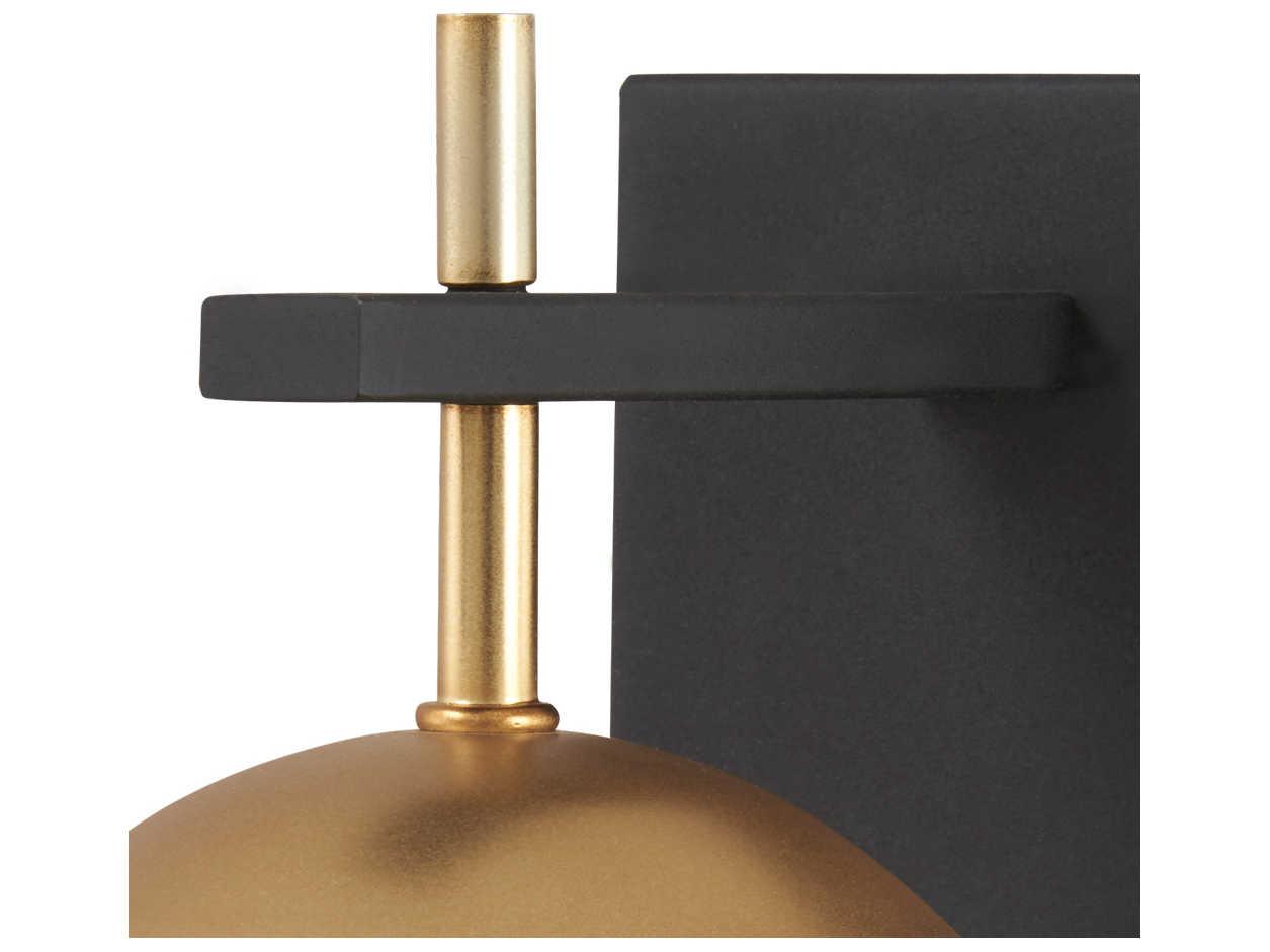 George Kovacs Alluria 1-Light Weathered Black Autumn Gold Glass Wall Sconce