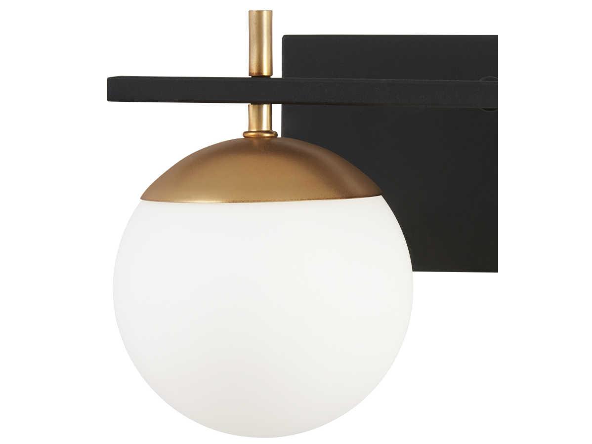 George Kovacs Alluria 3-Light Weathered Black Autumn Gold Glass Vanity Light