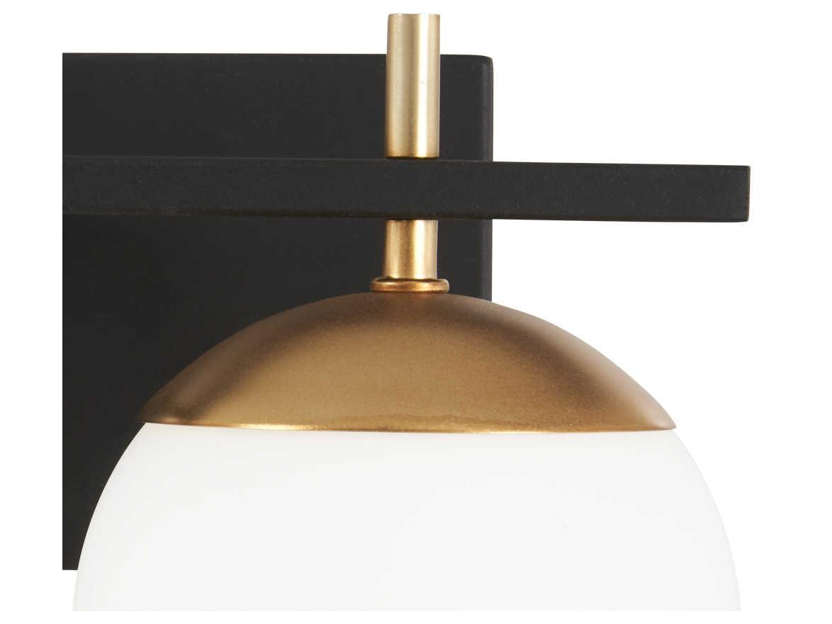 George Kovacs Alluria 3-Light Weathered Black Autumn Gold Glass Vanity Light