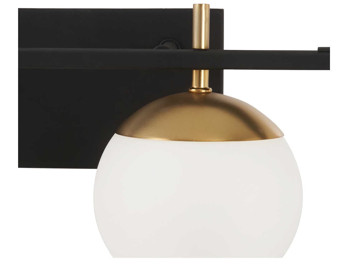 George Kovacs Alluria 5-Light Weathered Black Autumn Gold Glass Vanity Light