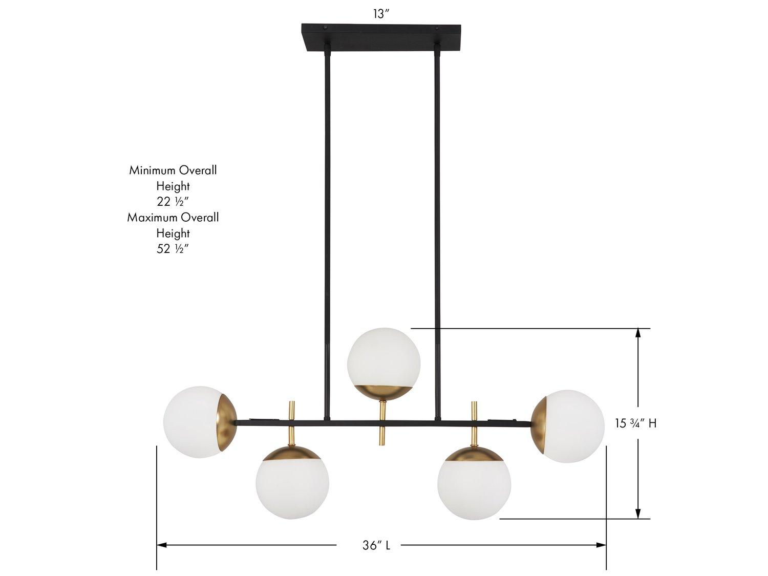 George Kovacs Alluria 6-Light Weathered Black Autumn Gold Glass Globe Island Pendant