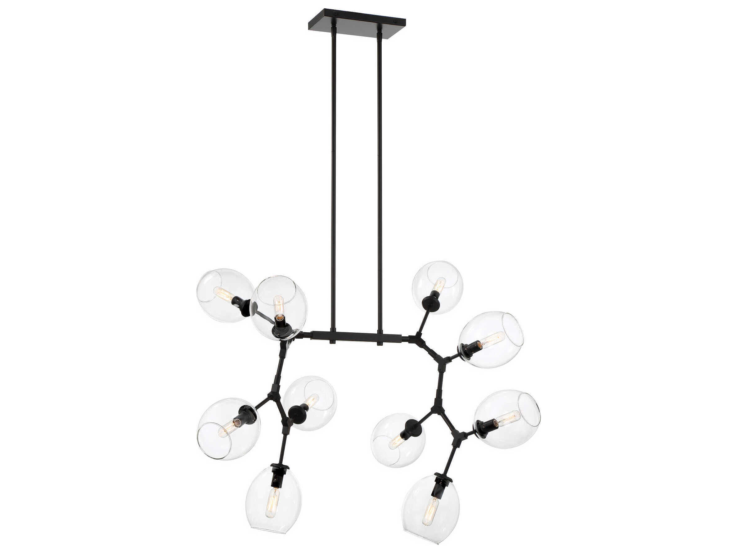 George Kovacs Nexpo 10-Light Coal Black Glass LED Linear Island Pendant
