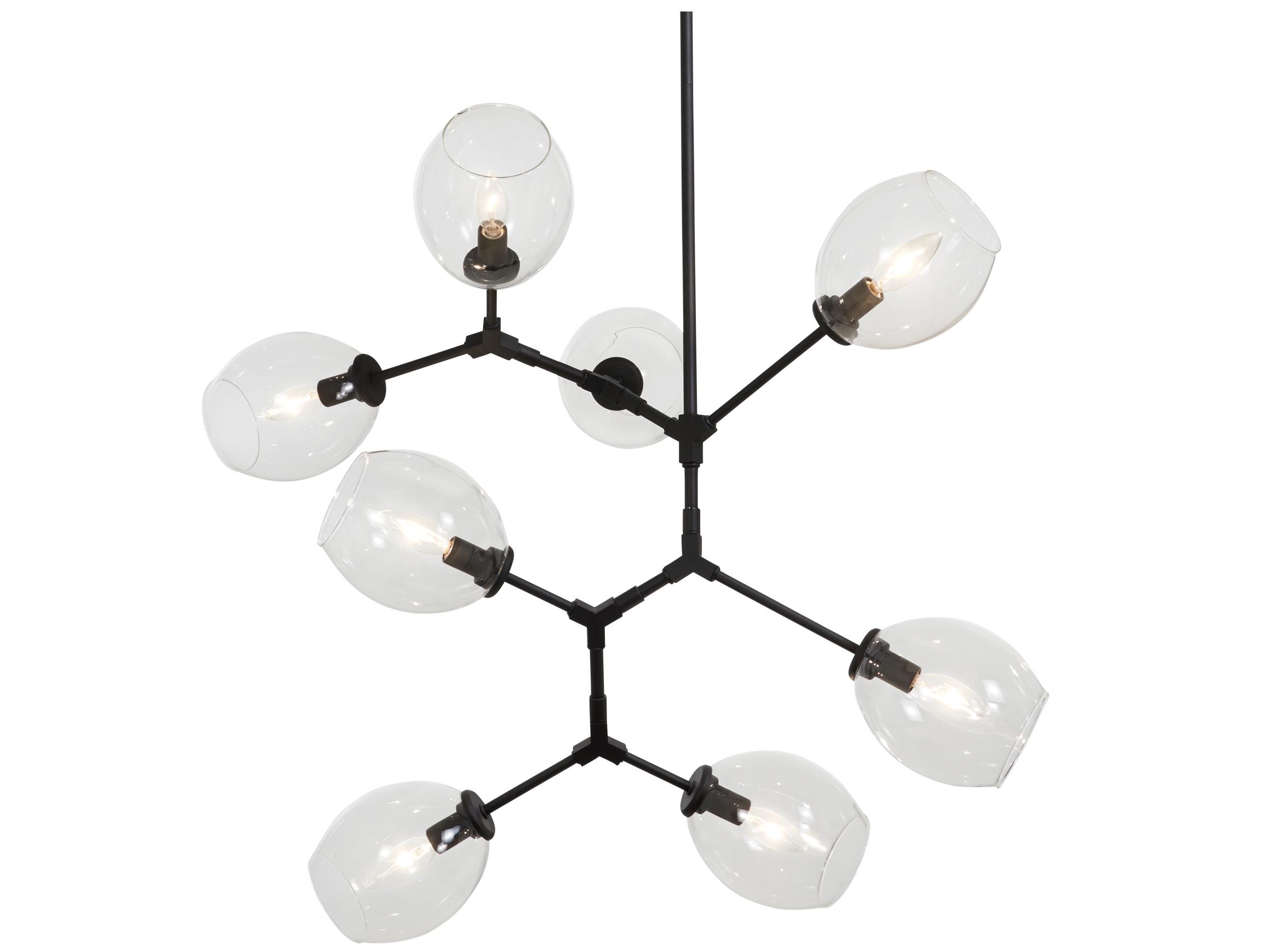 George Kovacs Nexpo 8-Light Coal Black Glass Round Chandelier