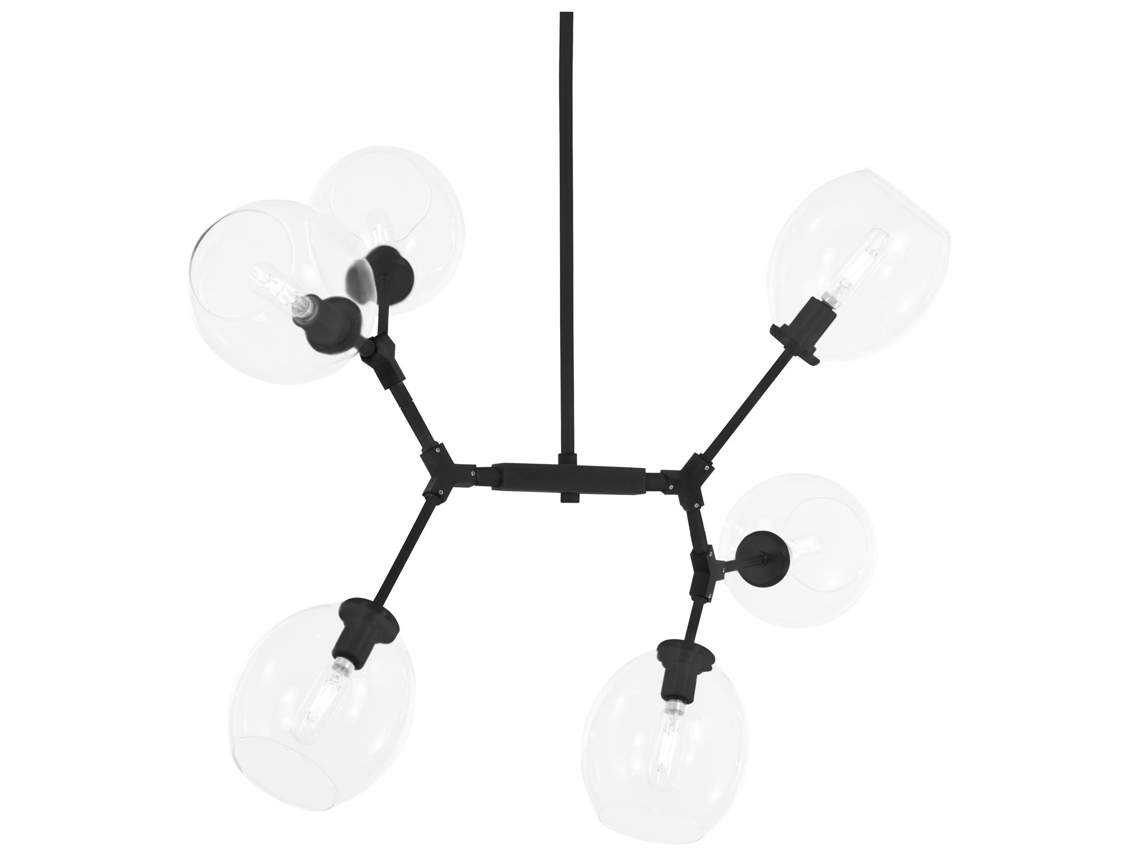 George Kovacs Nexpo 6-Light Coal Black Glass Round Island Pendant