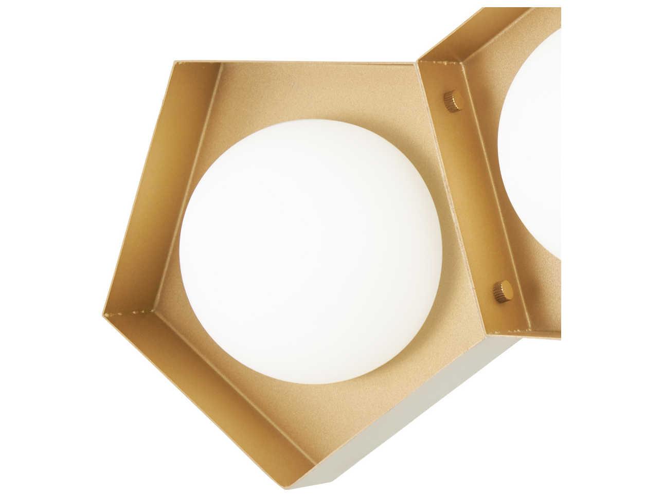 George Kovacs Five-o 3-Light Textured White Gold Leaf Glass LED Vanity Light