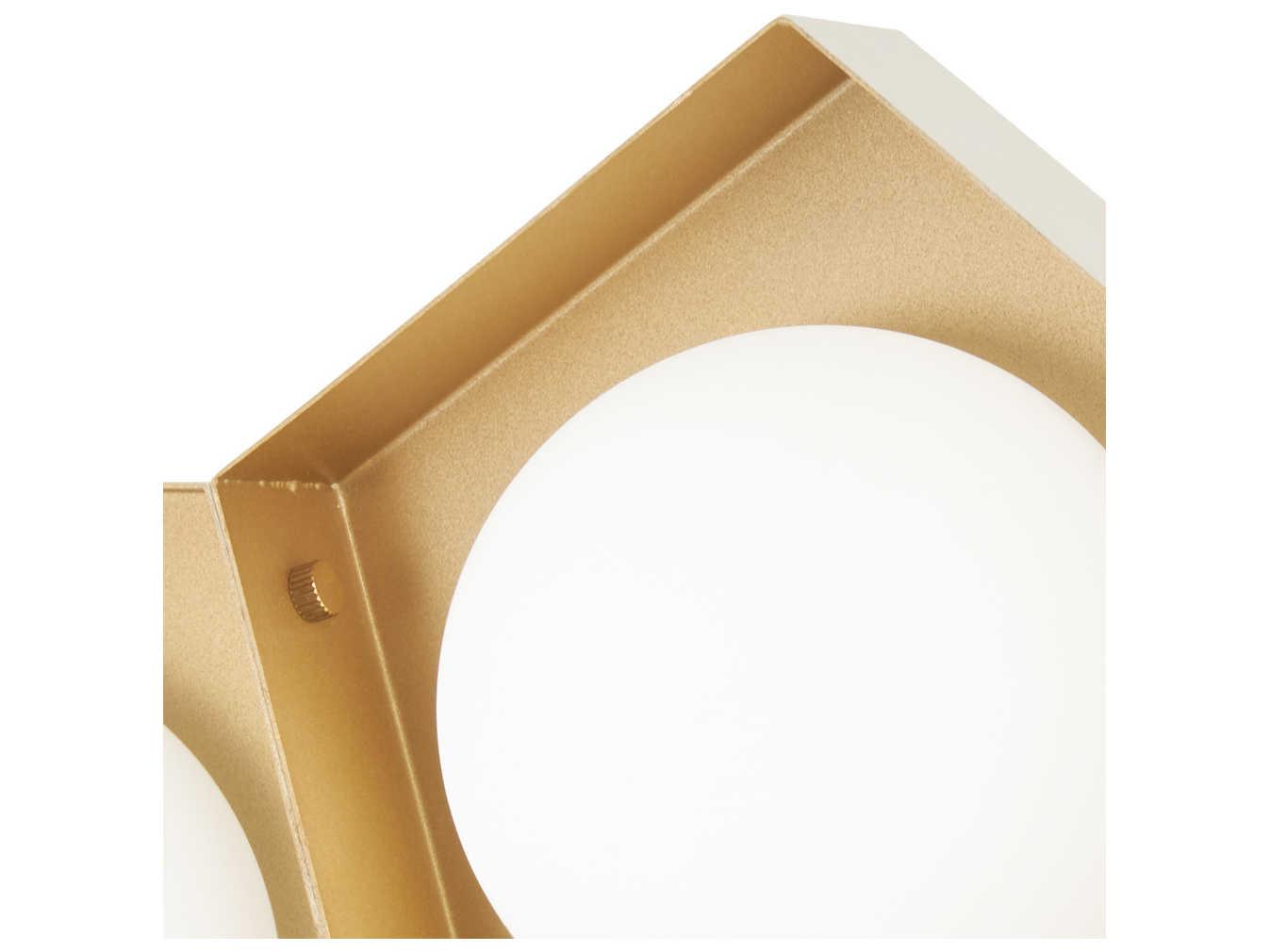 George Kovacs Five-o 3-Light Textured White Gold Leaf Glass LED Vanity Light