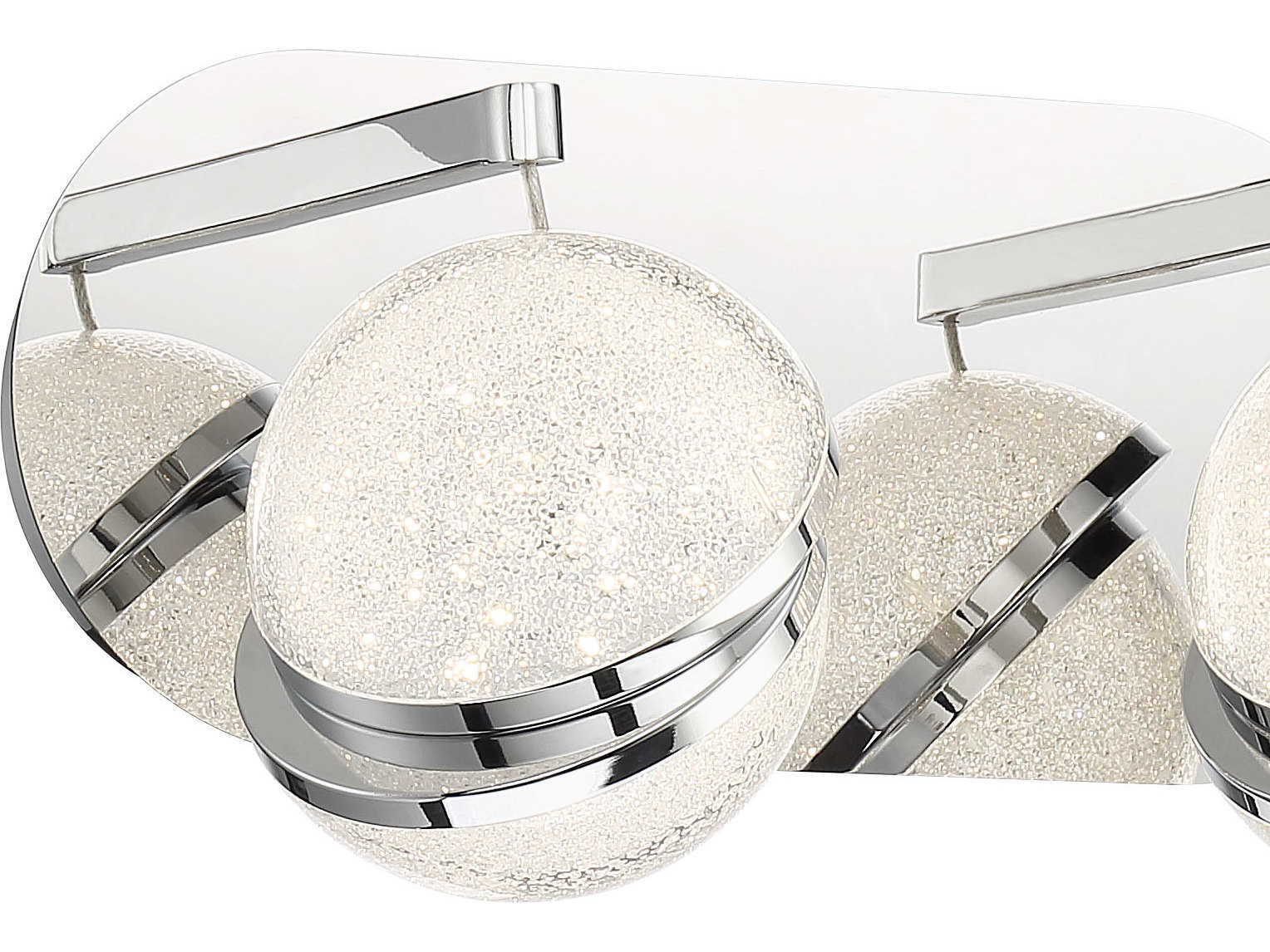 George Kovacs Silver Slice 2-Light Chrome Crystal LED Vanity Light