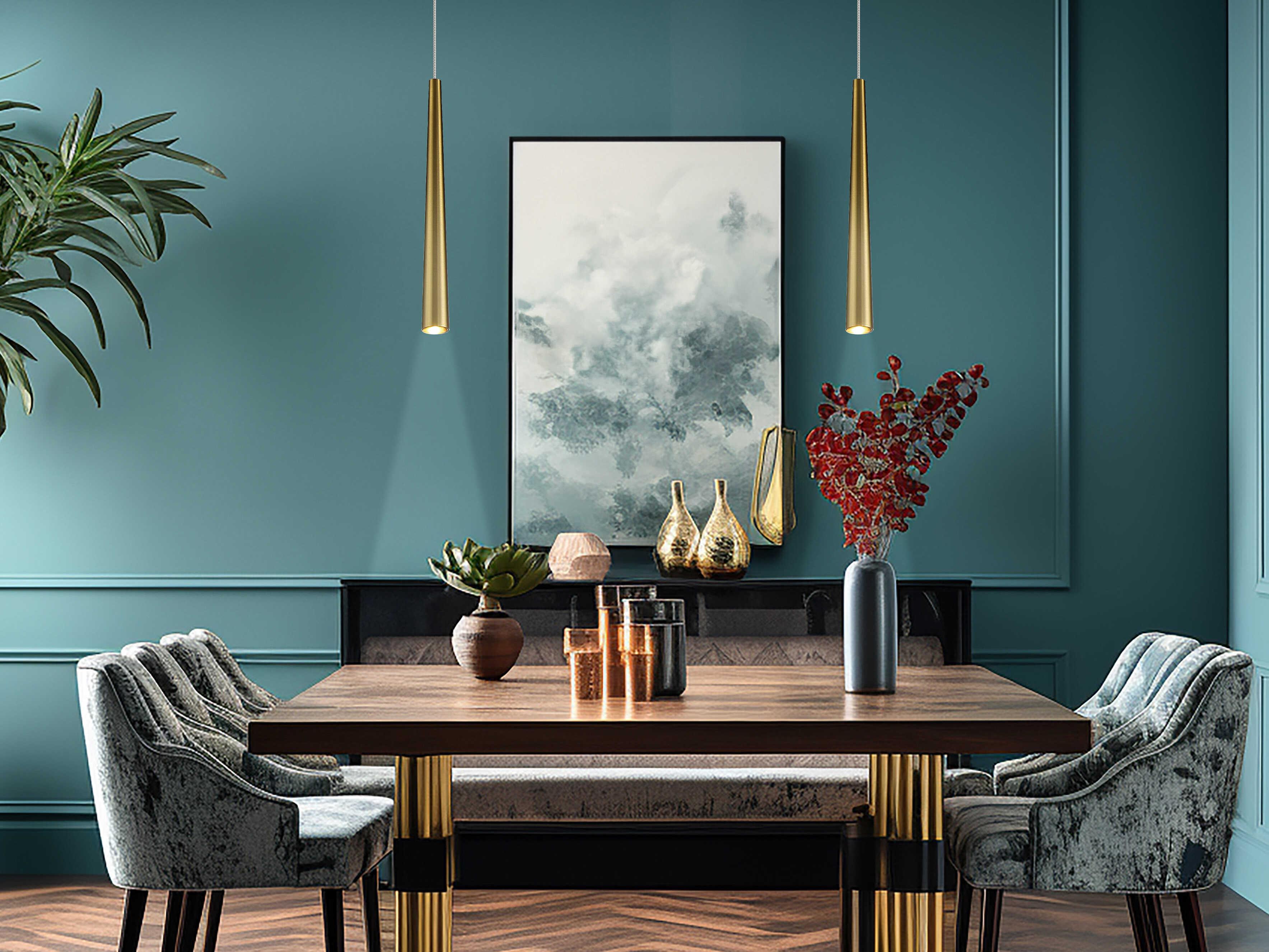 George Kovacs Stretch 1-Light Soft Brass Linear Mini Pendant