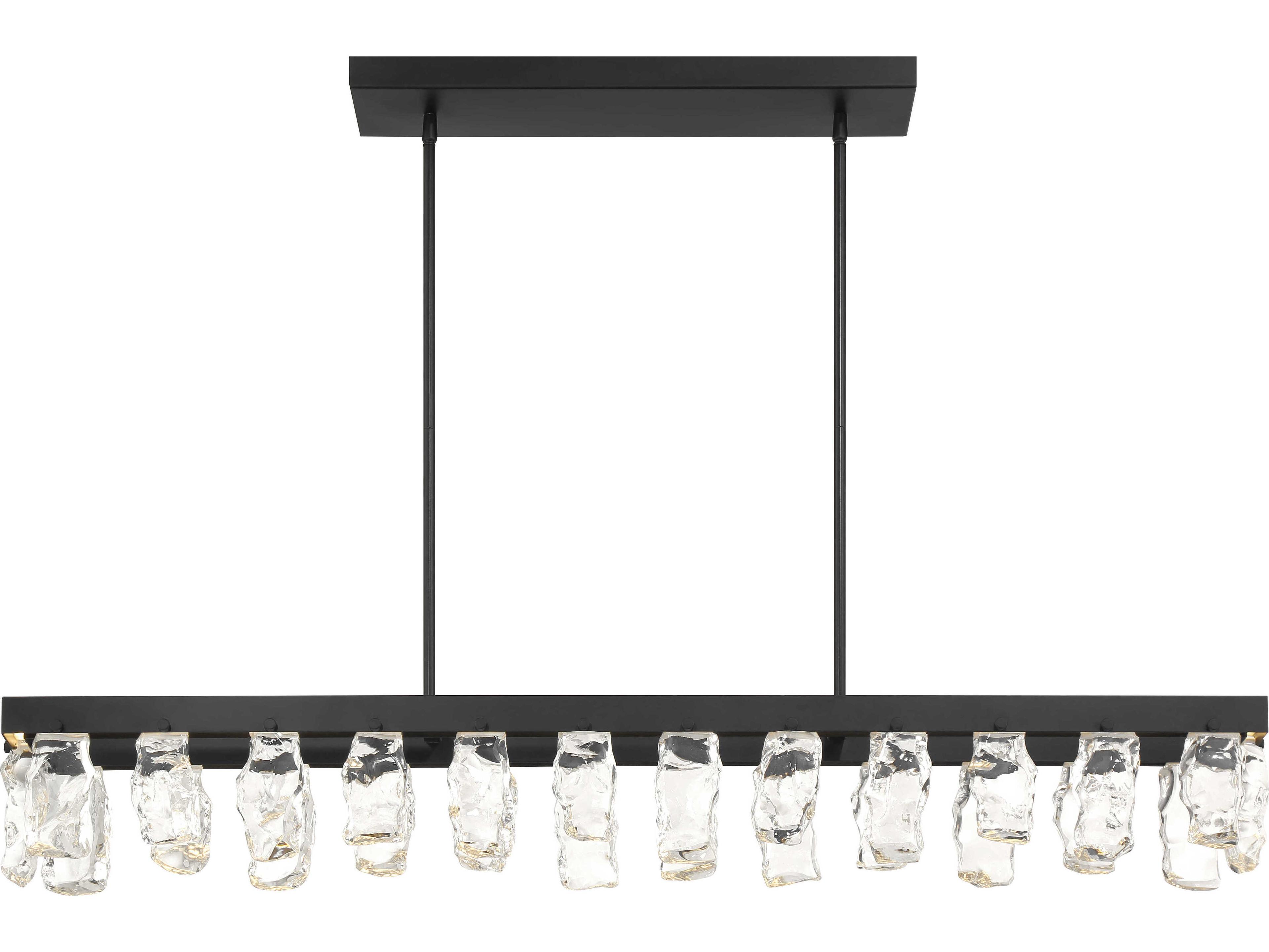 George Kovacs Artic Glacier 1-Light Coal Black Linear Island Pendant