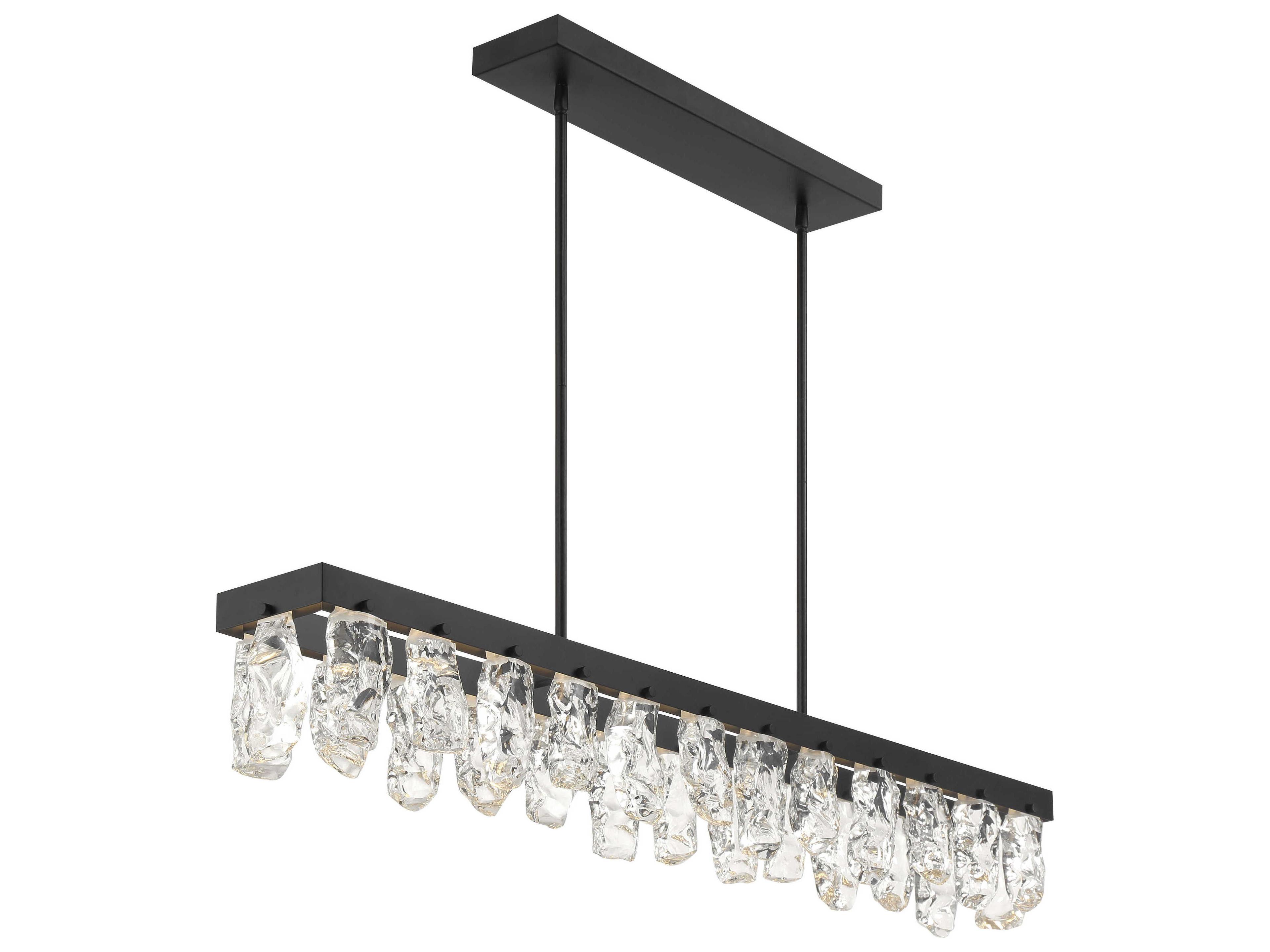 George Kovacs Artic Glacier 1-Light Coal Black Linear Island Pendant