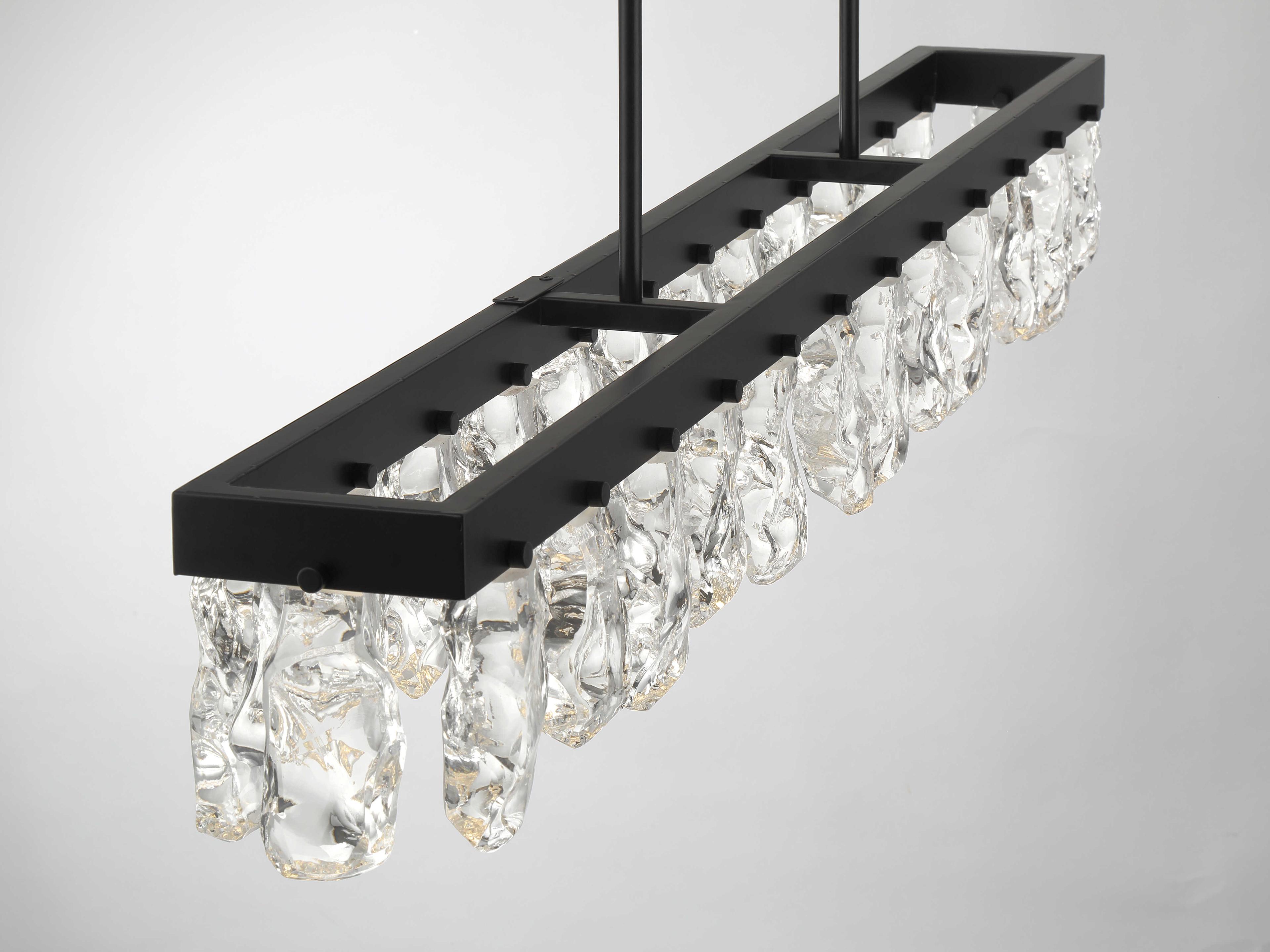 George Kovacs Artic Glacier 1-Light Coal Black Linear Island Pendant