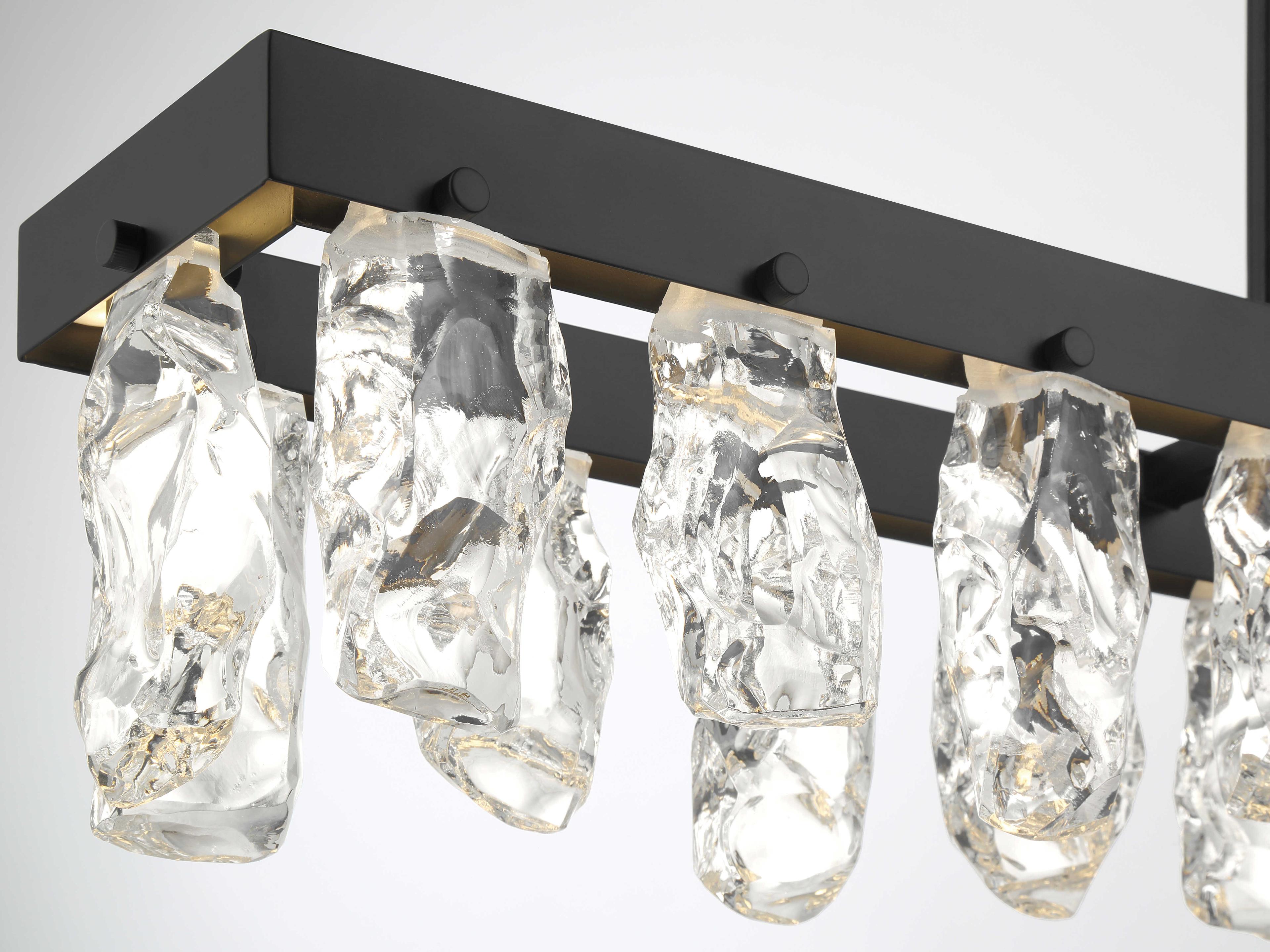 George Kovacs Artic Glacier 1-Light Coal Black Linear Island Pendant