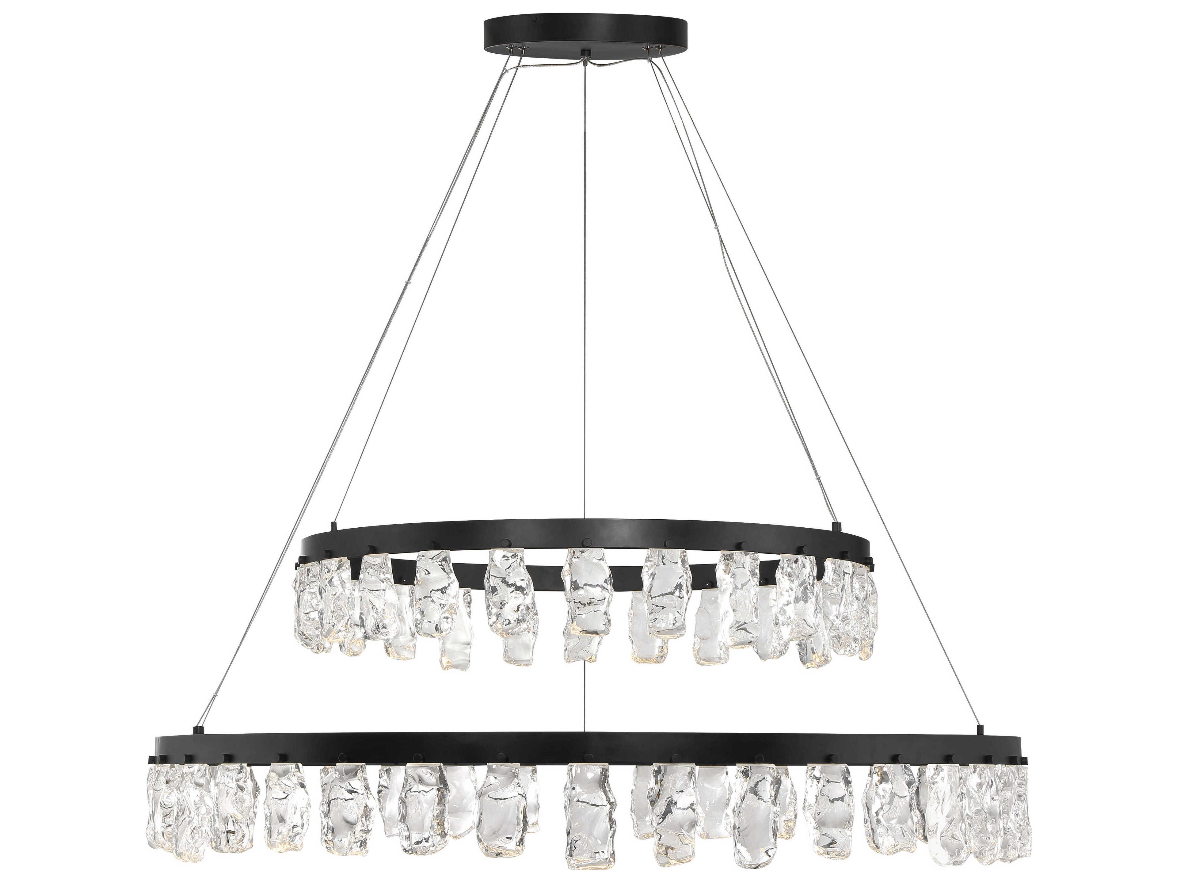 George Kovacs Artic Glacier 1-Light Coal Black Tiered Chandelier