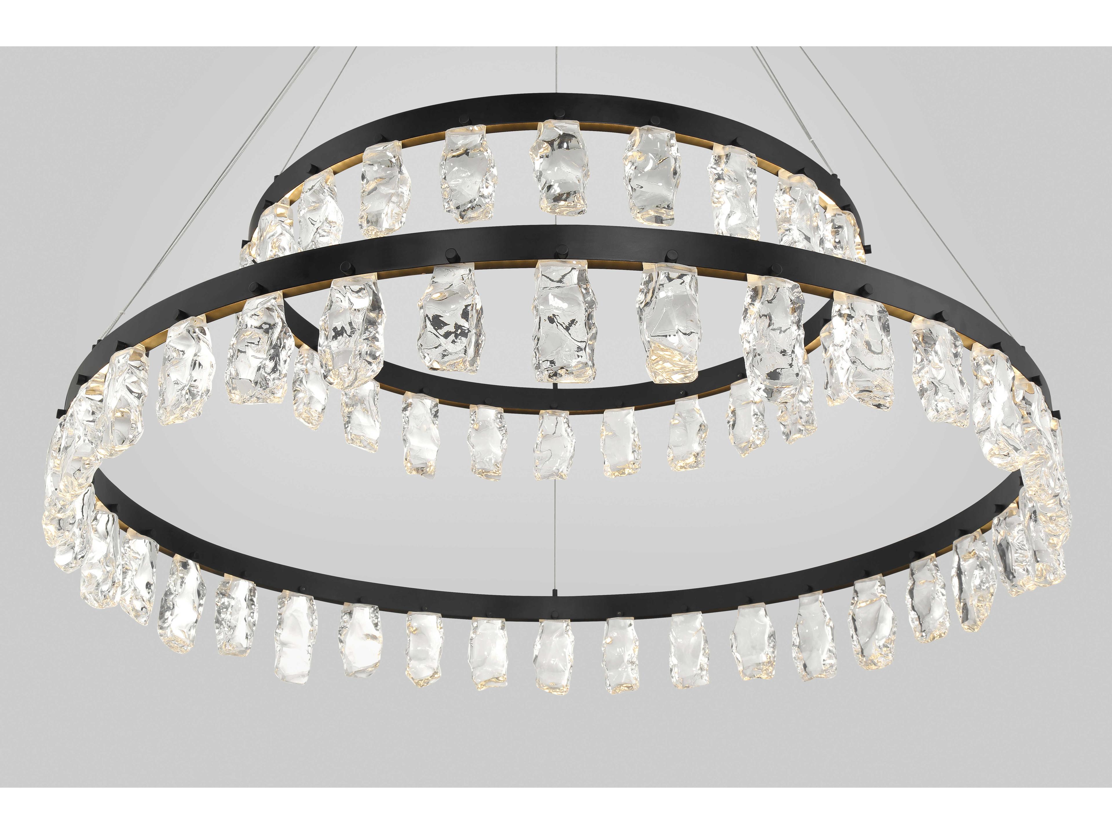 George Kovacs Artic Glacier 1-Light Coal Black Tiered Chandelier