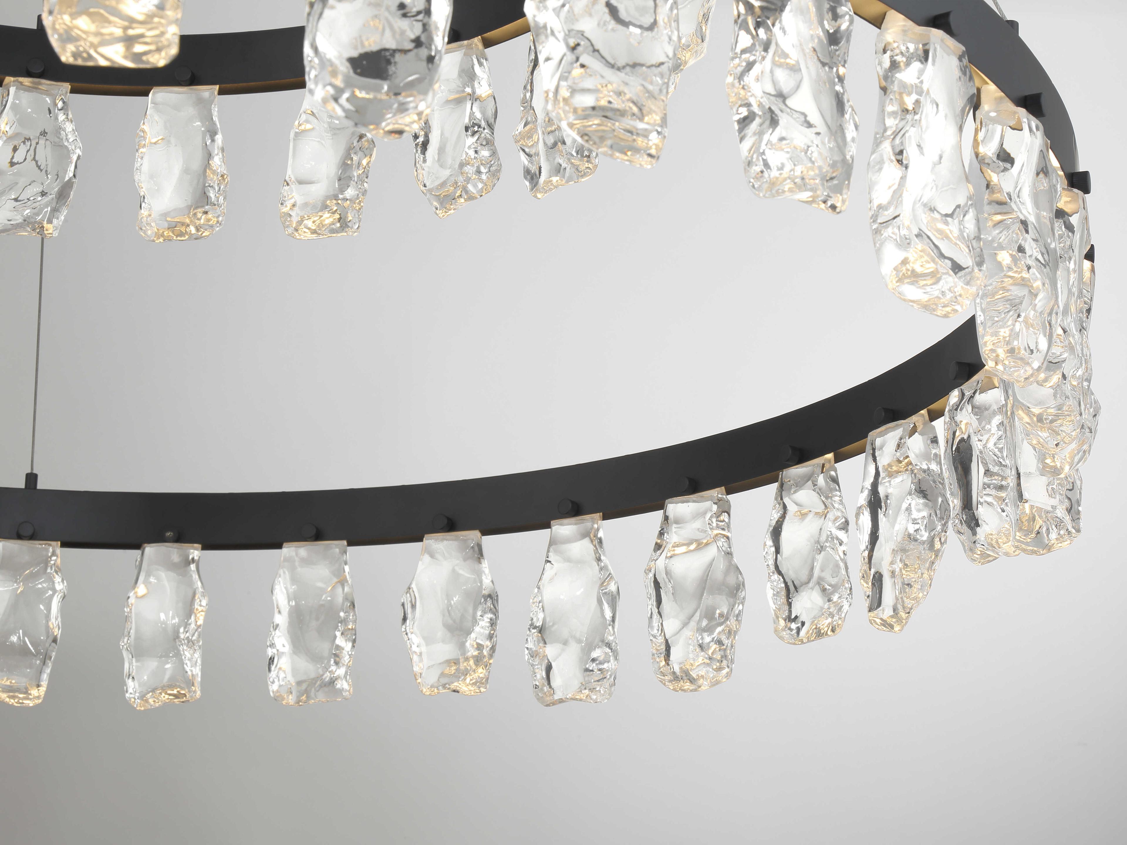 George Kovacs Artic Glacier 1-Light Coal Black Tiered Chandelier