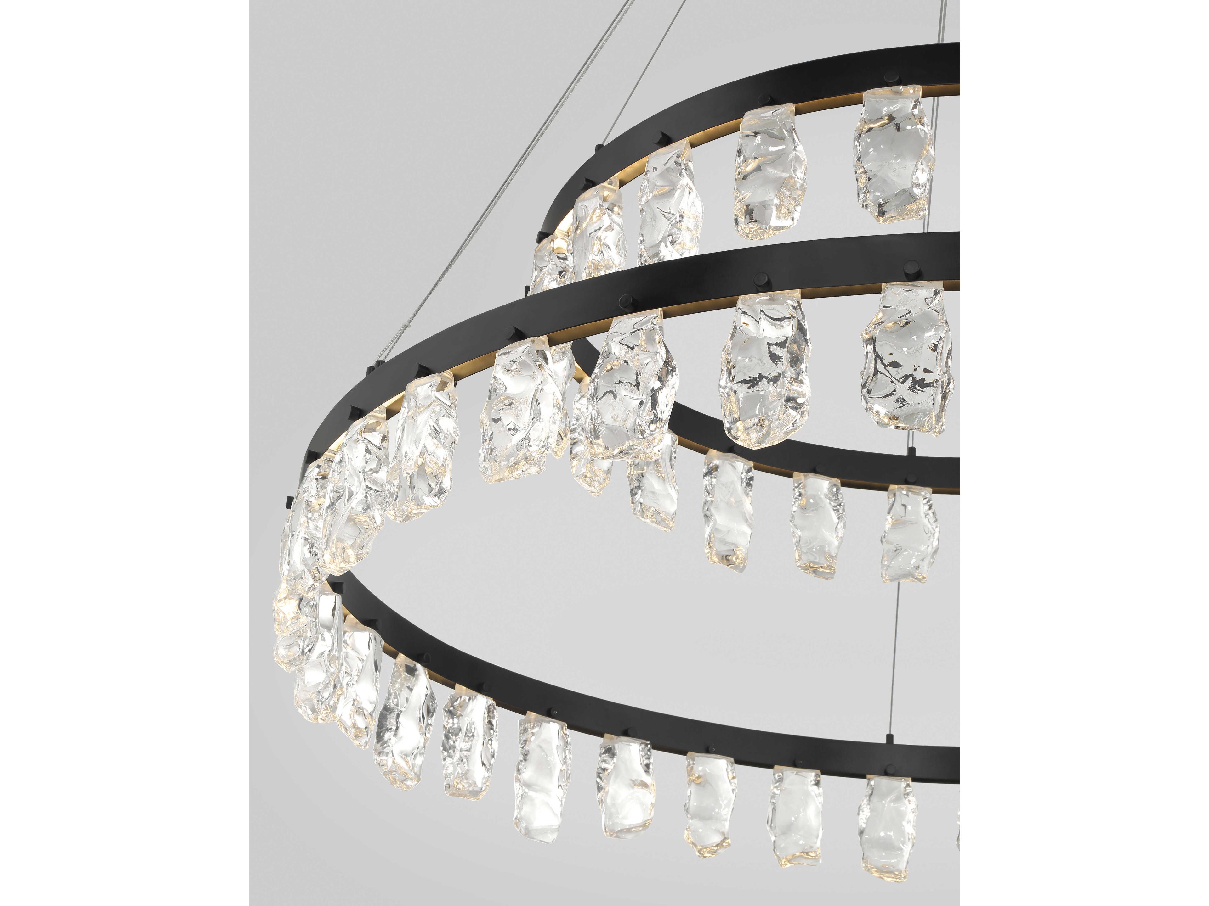 George Kovacs Artic Glacier 1-Light Coal Black Tiered Chandelier