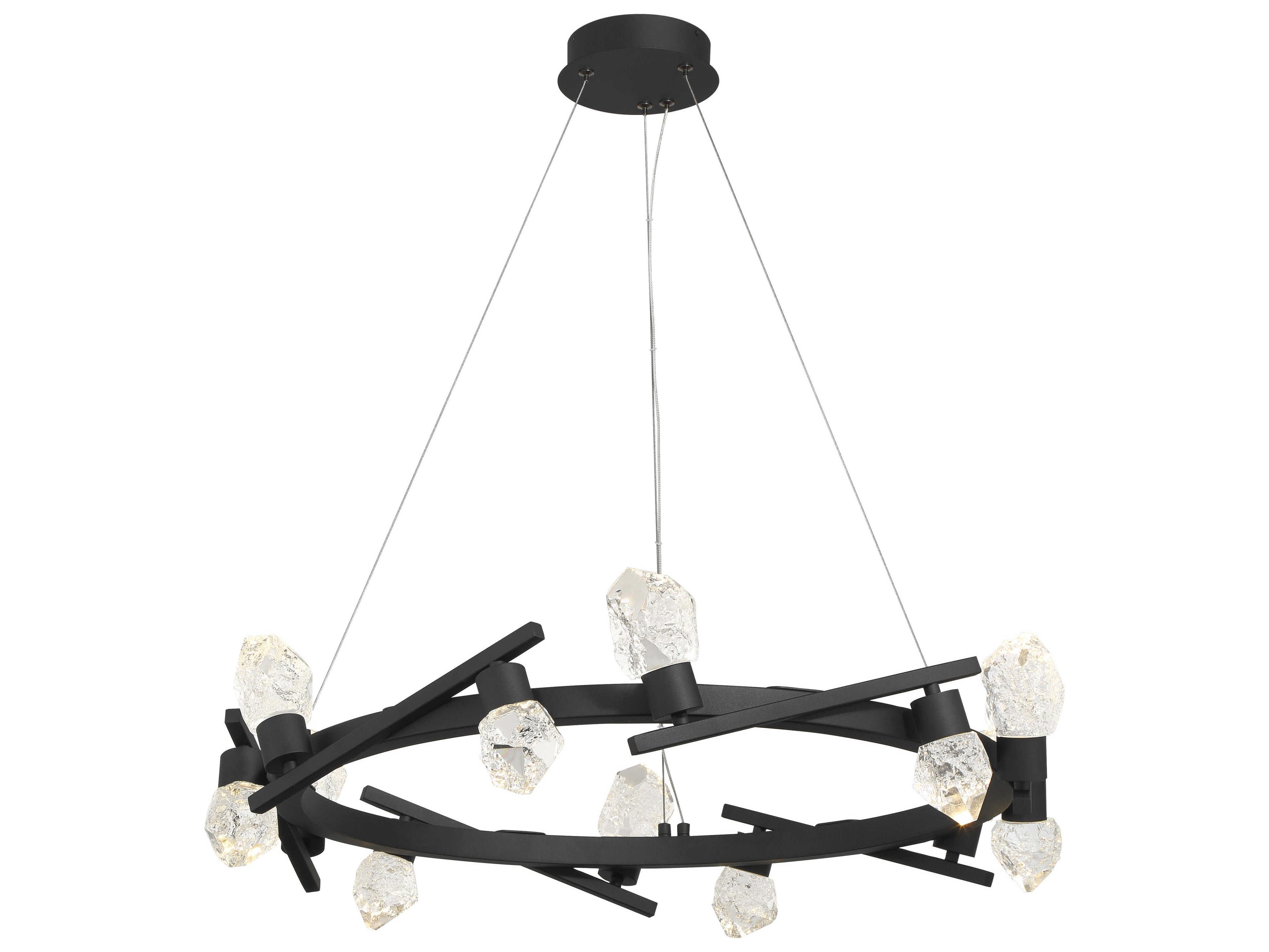 George Kovacs Kosmyc 12-Light Sand Black Round Chandelier