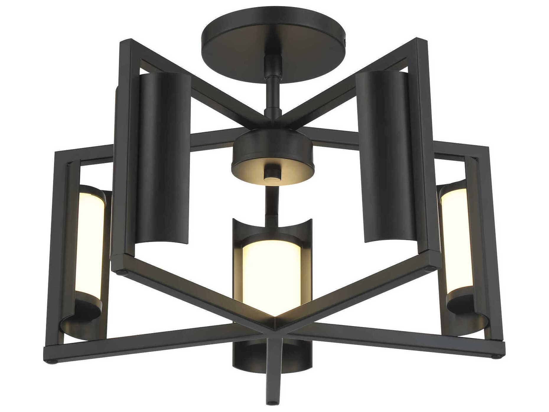 George Kovacs Trizay 1-Light Coal Black Geometric Semi Flush Mount