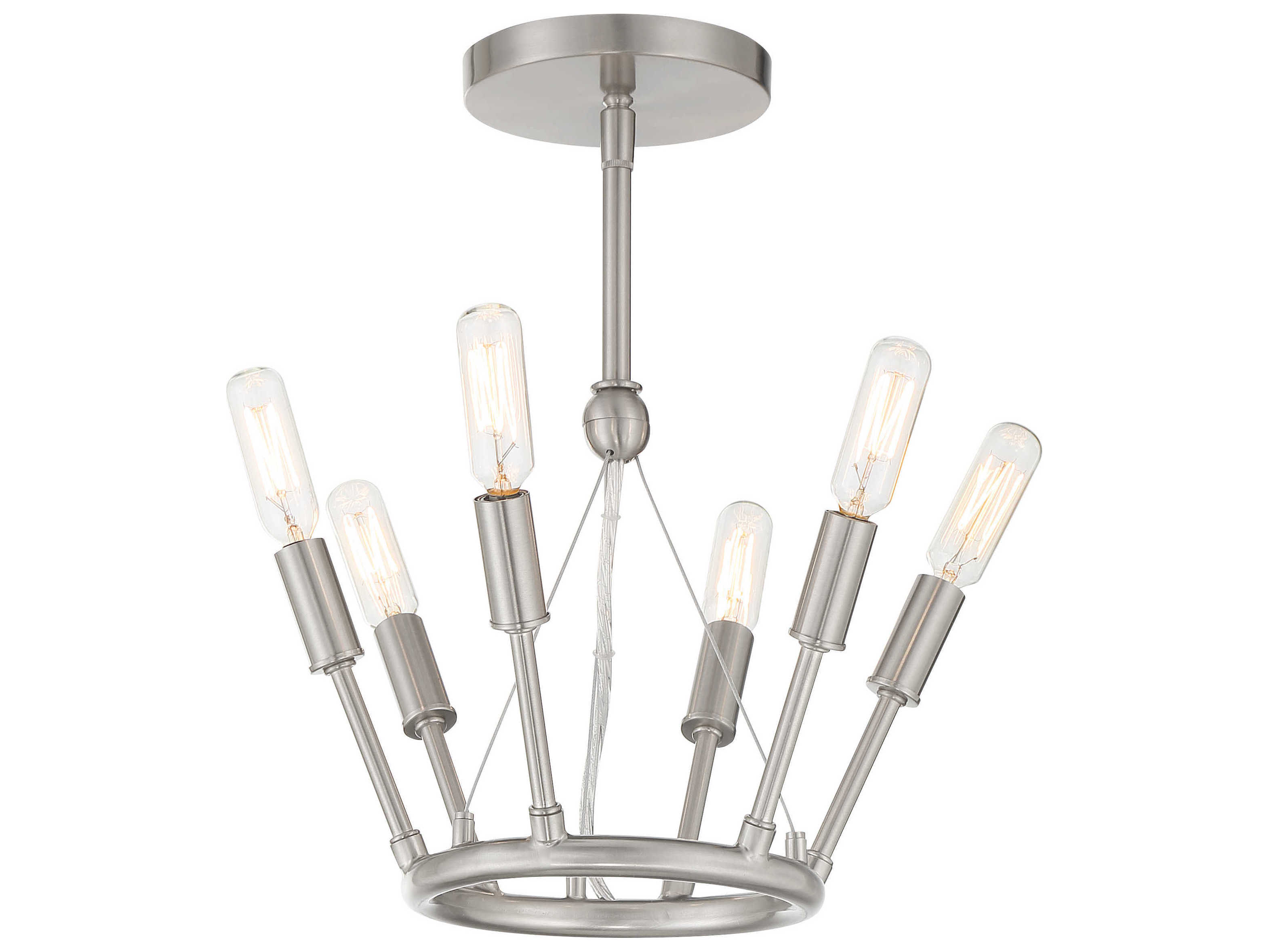 George Kovacs Royalty 6-Light Brushed Nickel Semi Flush Mount