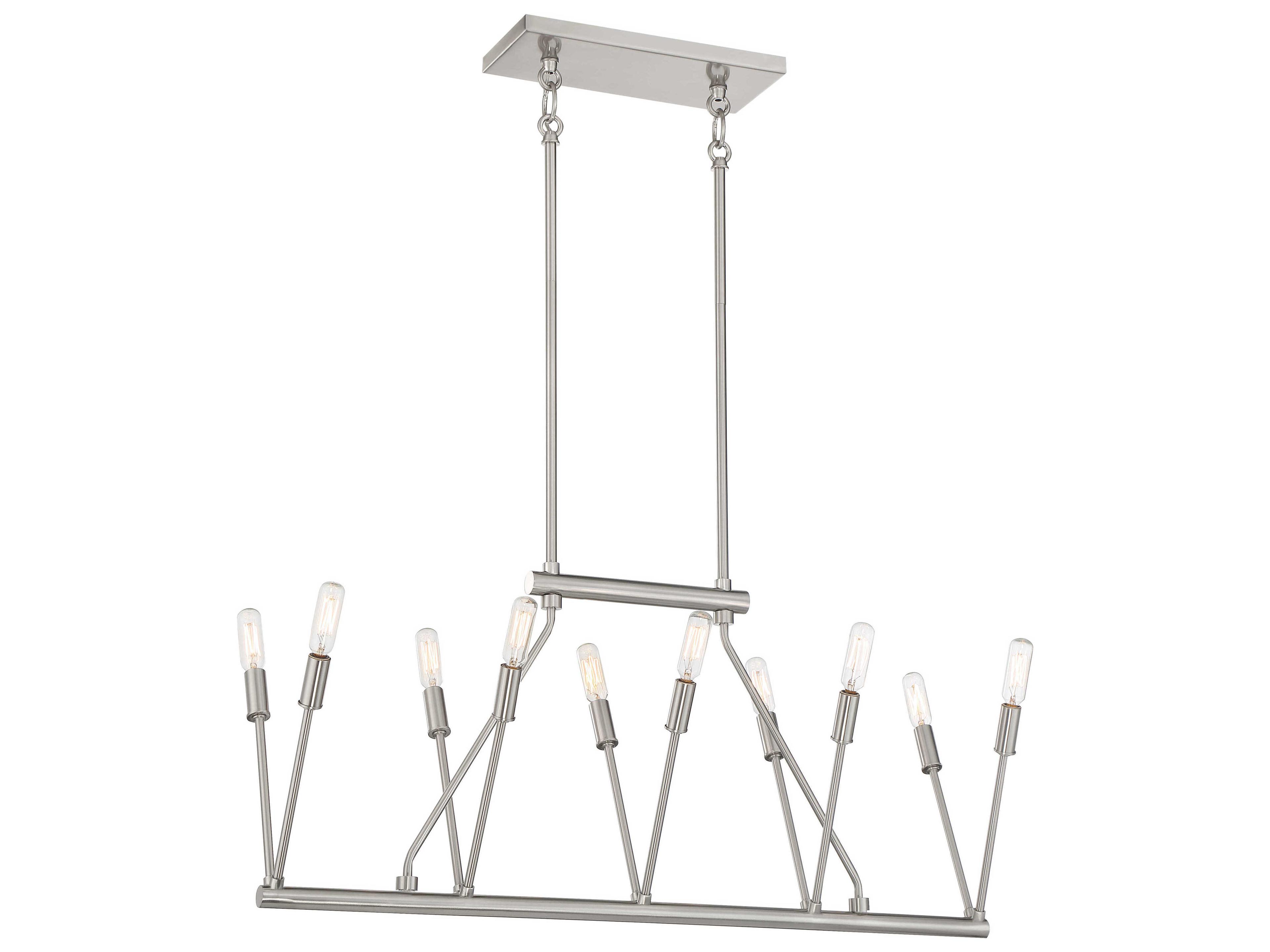 George Kovacs Royalty 10-Light Brushed Nickel Linear Island Pendant