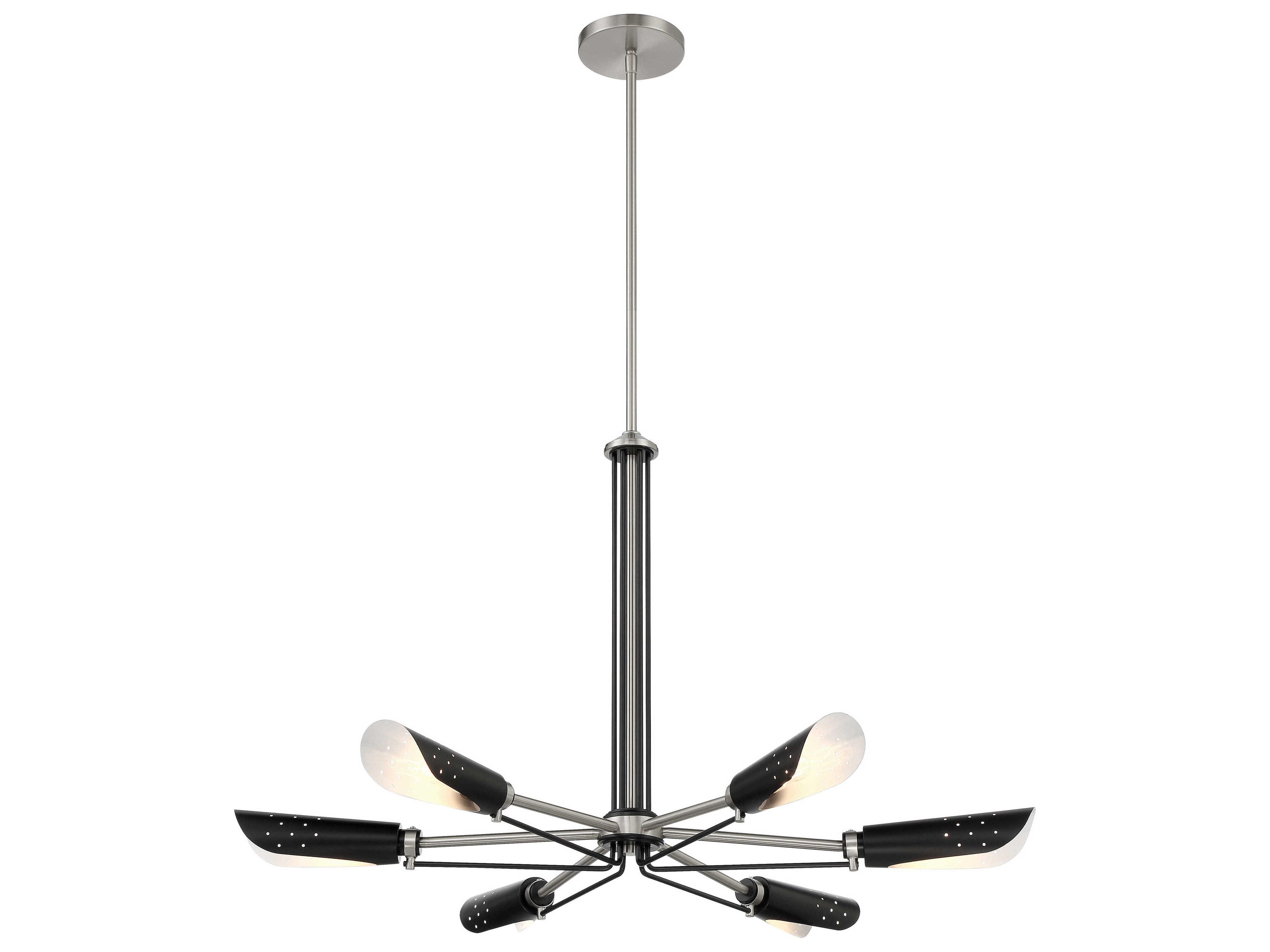 George Kovacs Turbine 6-Light Coal Brushed Nickel Chandelier